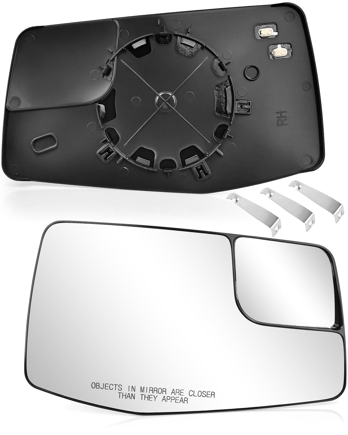 TOP-MAX Passenger Side Mirror Glass Replacement for 2019 2020 2021 2022 2023 Chevrolet Silverado| GMC Sierra 1500 2500 3500HD, Right Convex Heated Mirror Glass with Backplate