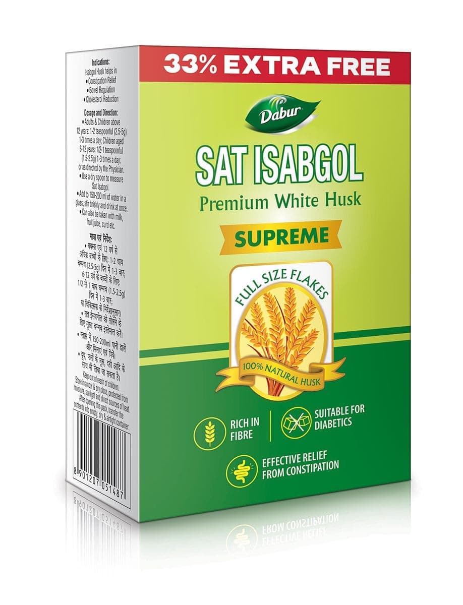 DABUR Sat Isabgol|Psyllium Husk| Effective Relief From Constipation - 50 Gm