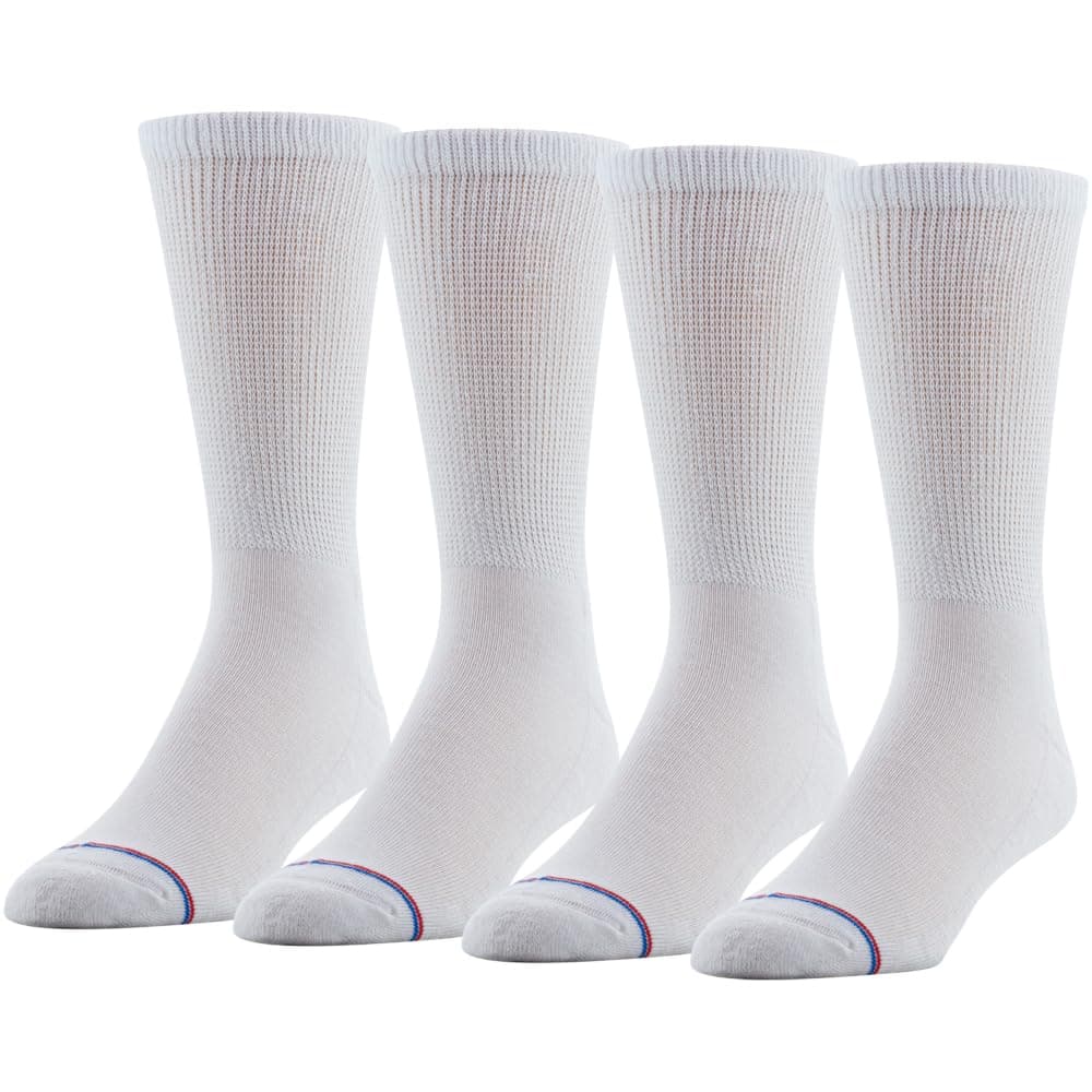 MediPeds Men's Extra Wide Non-Binding Crew Socks