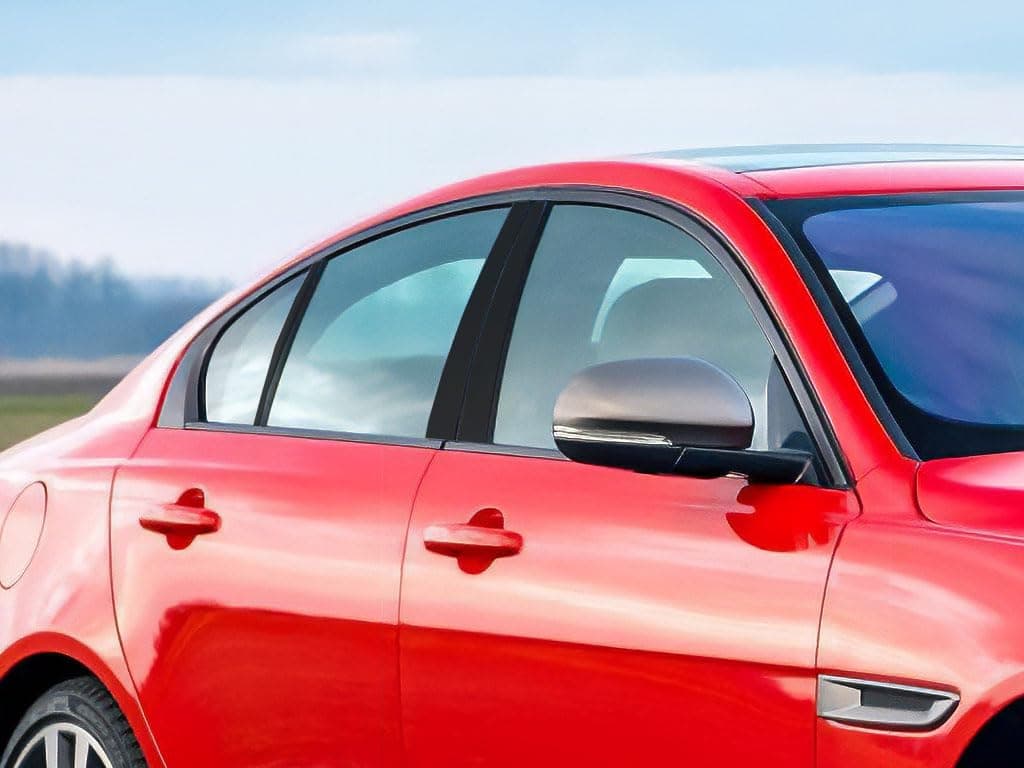 Rvinyl Pillar Post Window Trim Compatible with Jaguar XE 2017-2020 - Gloss (Black)