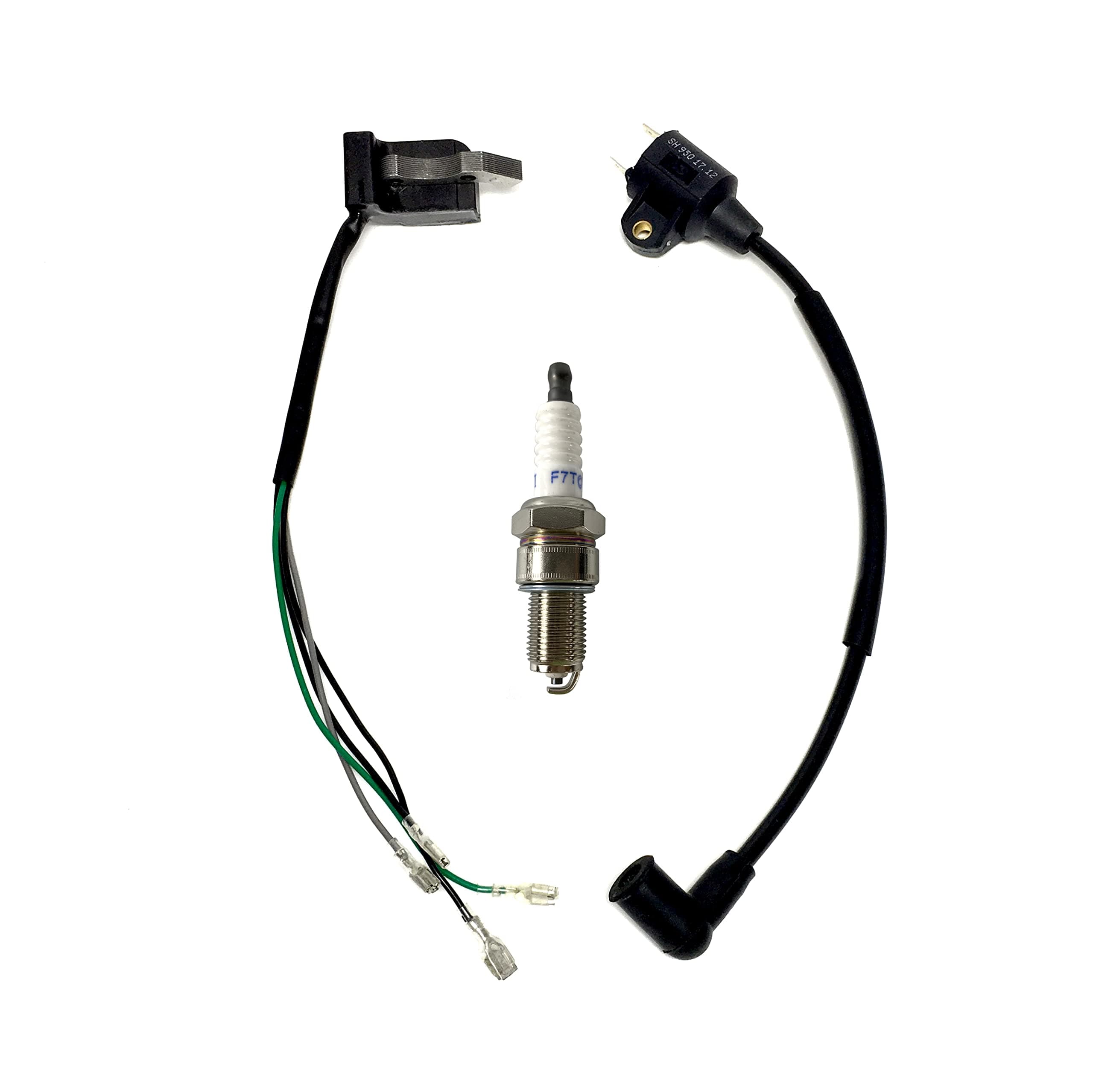 4-Wire Magneto W/ Built-in CDI Ignition Coil Spark Plug For Harbor Freight Storm Cat 60338 69381 For Tail Gator 800 900W 63025 63024 For Pulsar PG1202S For ETQ950 2HP 2-Cycle 63cc 64cc Gas Generator