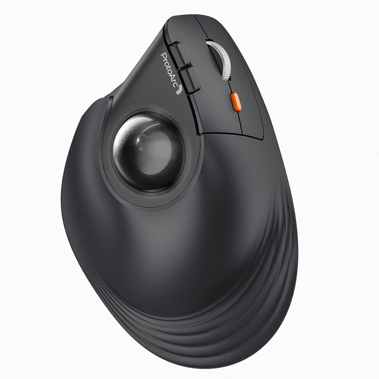 ProtoArc Vertical Wireless Trackball Mouse, EM05 Bluetooth Ergonomic Rollerball Mouse Rechargeable Computer Laptop Thumb Mouses, 3 Device Connection, Compatible with iPad, Mac, Windows PC