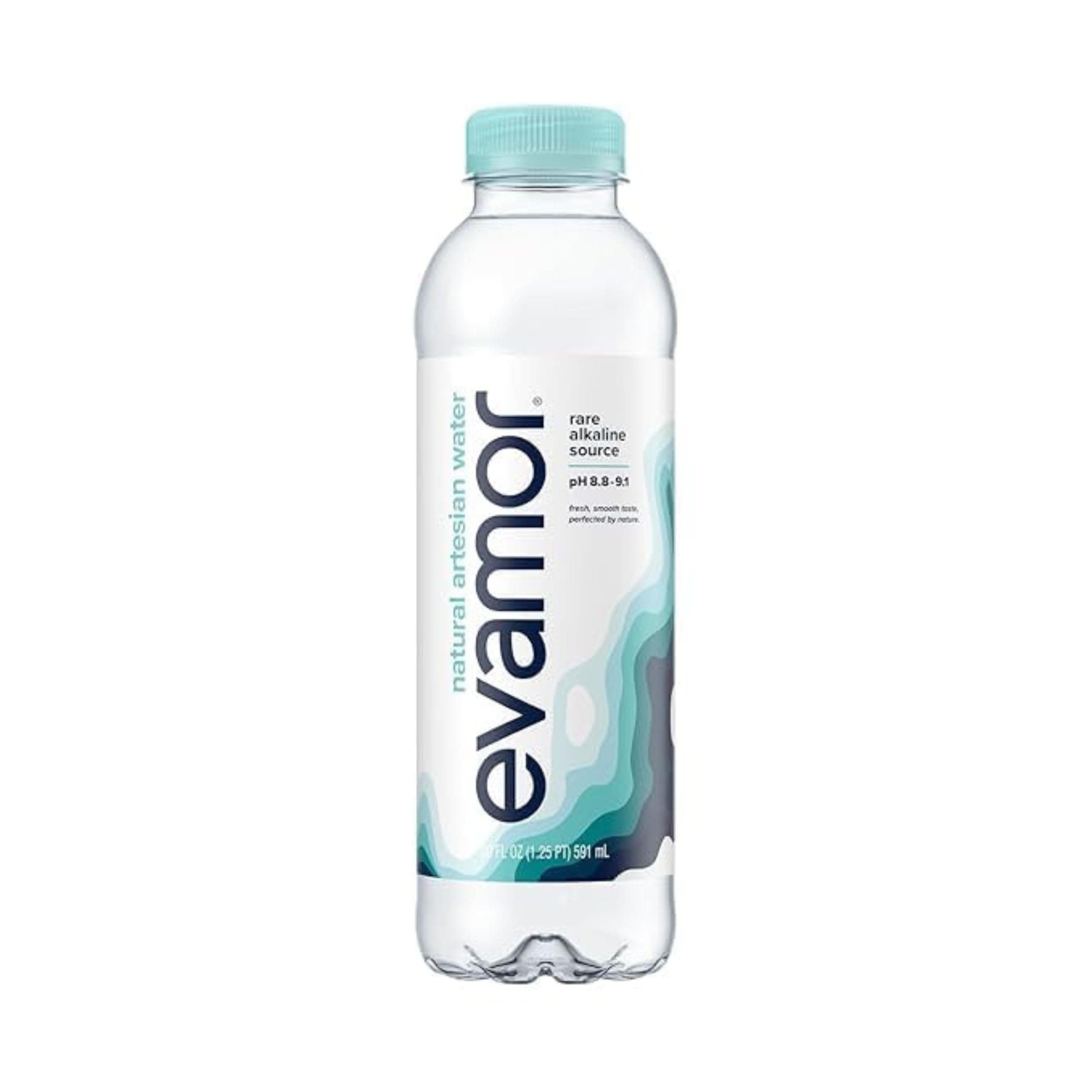 EVAMOR Artesian Bottled Water - Single Source, Naturally Alkaline and Full of Electrolytes for Hydration and Health, 20 Fl. Oz. Bottles (Pack of 12)