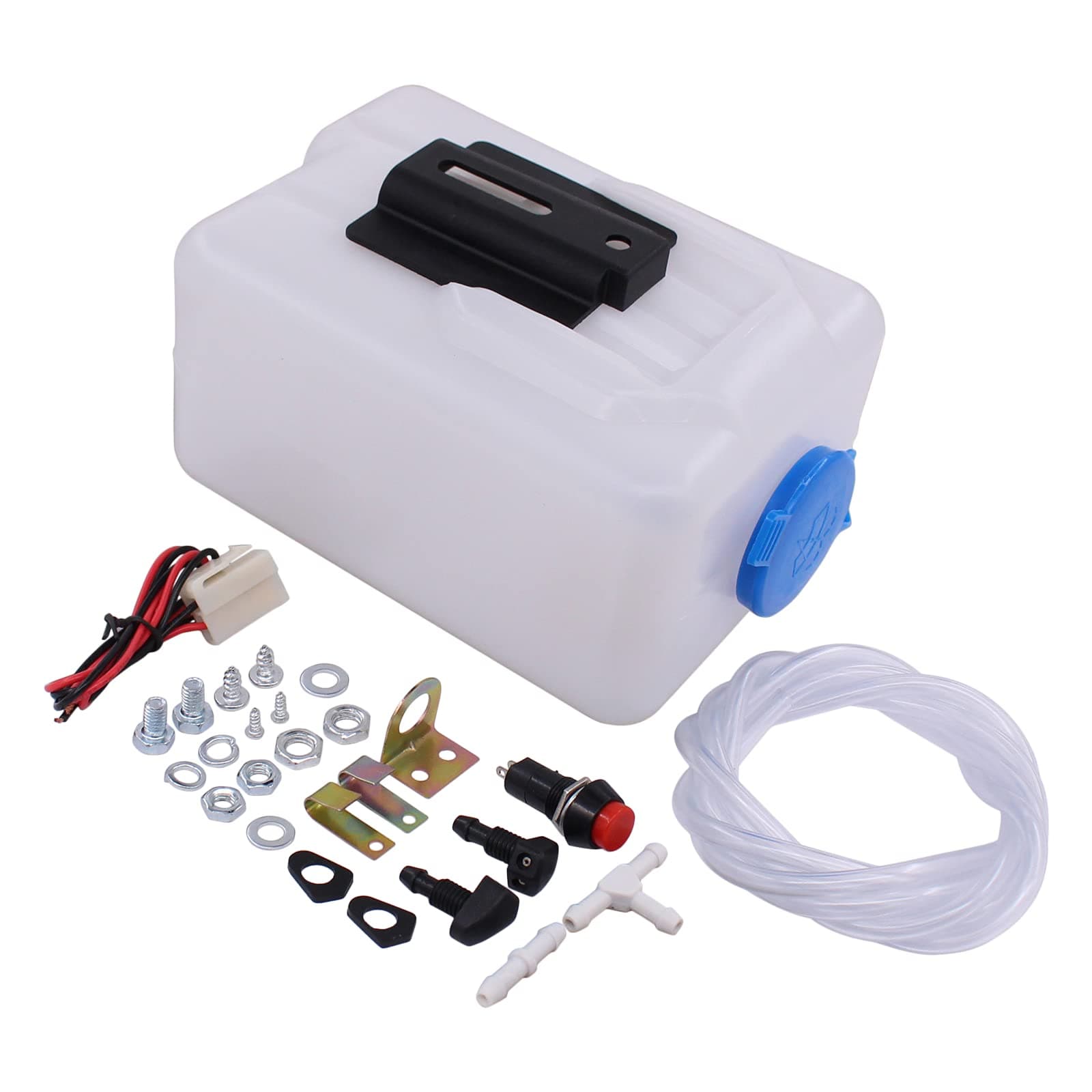 Universal 12V Windscreen Washer Bottle Kit Motor Pump Jets for Classic Car 160186 A0197