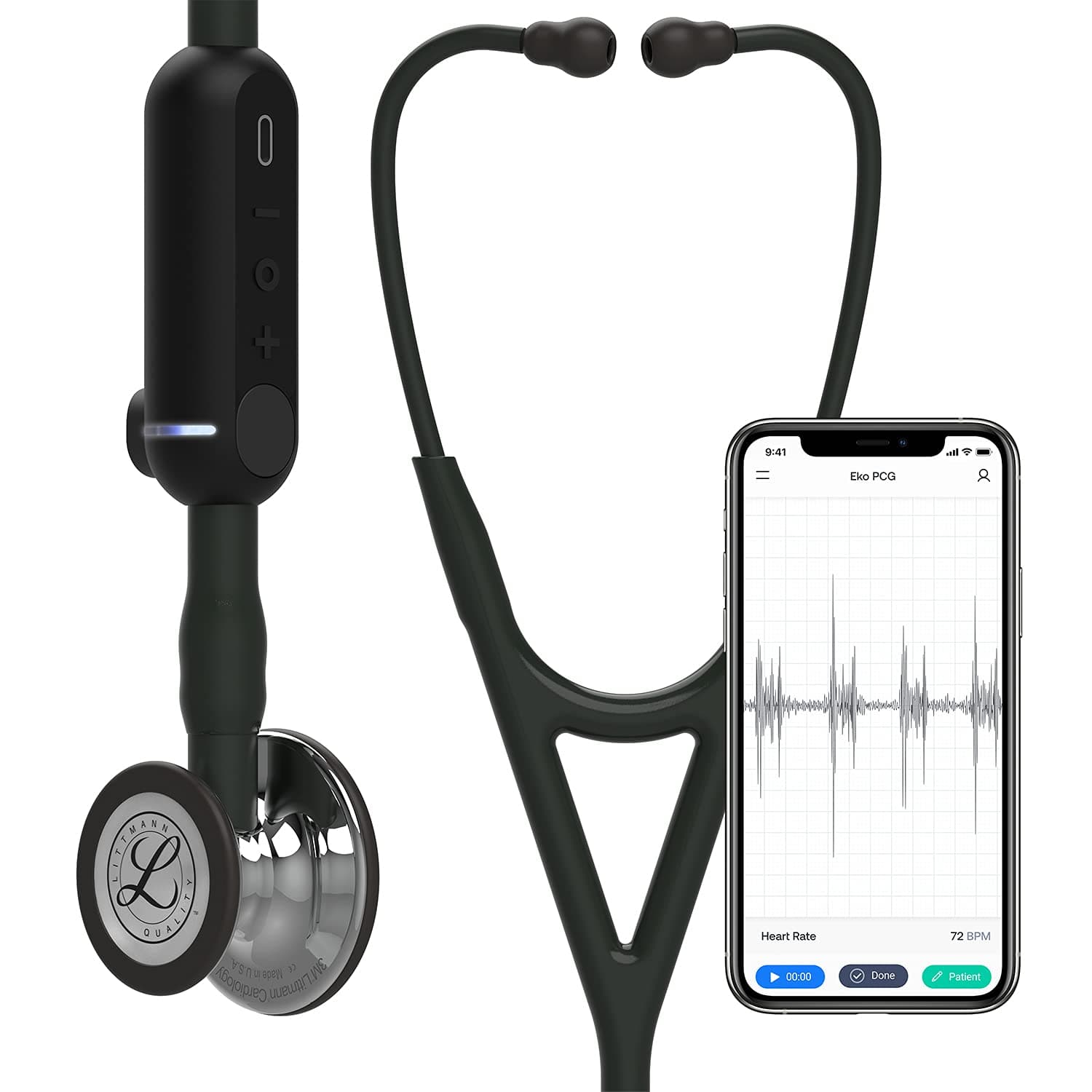 3M Littmann CORE Digital Stethoscope, Our Most Advanced Stethoscope Yet, Up To 40x Amplification, Active Noise Cancellation, In-App Sound Wave Visualization, Mirror-Finish Chestpiece, 8890