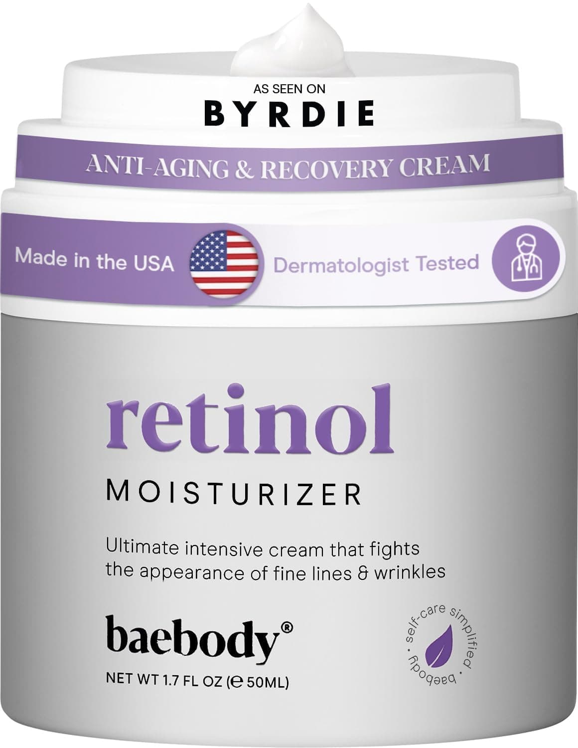 Made in USA Retinol Cream for Face - Anti Aging Face Cream for Fine Lines and Wrinkles - With Jojoba Oil & Vitamin E - Beauty Gifts for Women (50 ml/1.7 fl oz)