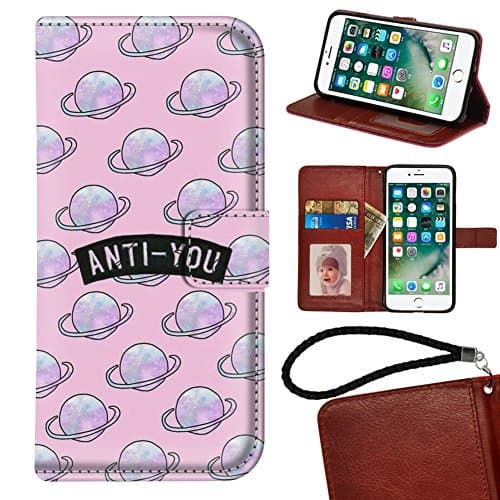 Wallet Case For iPhone 8, Spaceship Customized PU Leather Durable Premium Protective Case iPhone 8/iPhone 7 4.7", Magnetic Clip Case with Card Slots