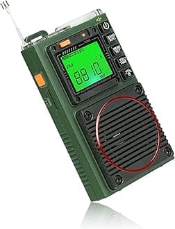 Retekess TR111 Shortwave Radio, Pocket Radio with Bluetooth, AM FM SW VHF WB Radio with APP Control, TF, Clock, Alarm, Sleep Timer, SOS, Flashlight