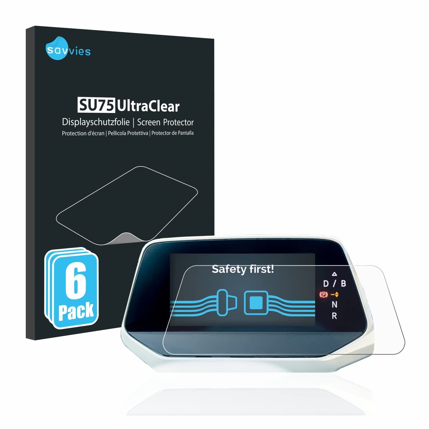 Savvies 6 Pack Screen Protector compatible with Volkswagen ID.4 Digitalcockpit Protection Film Clear