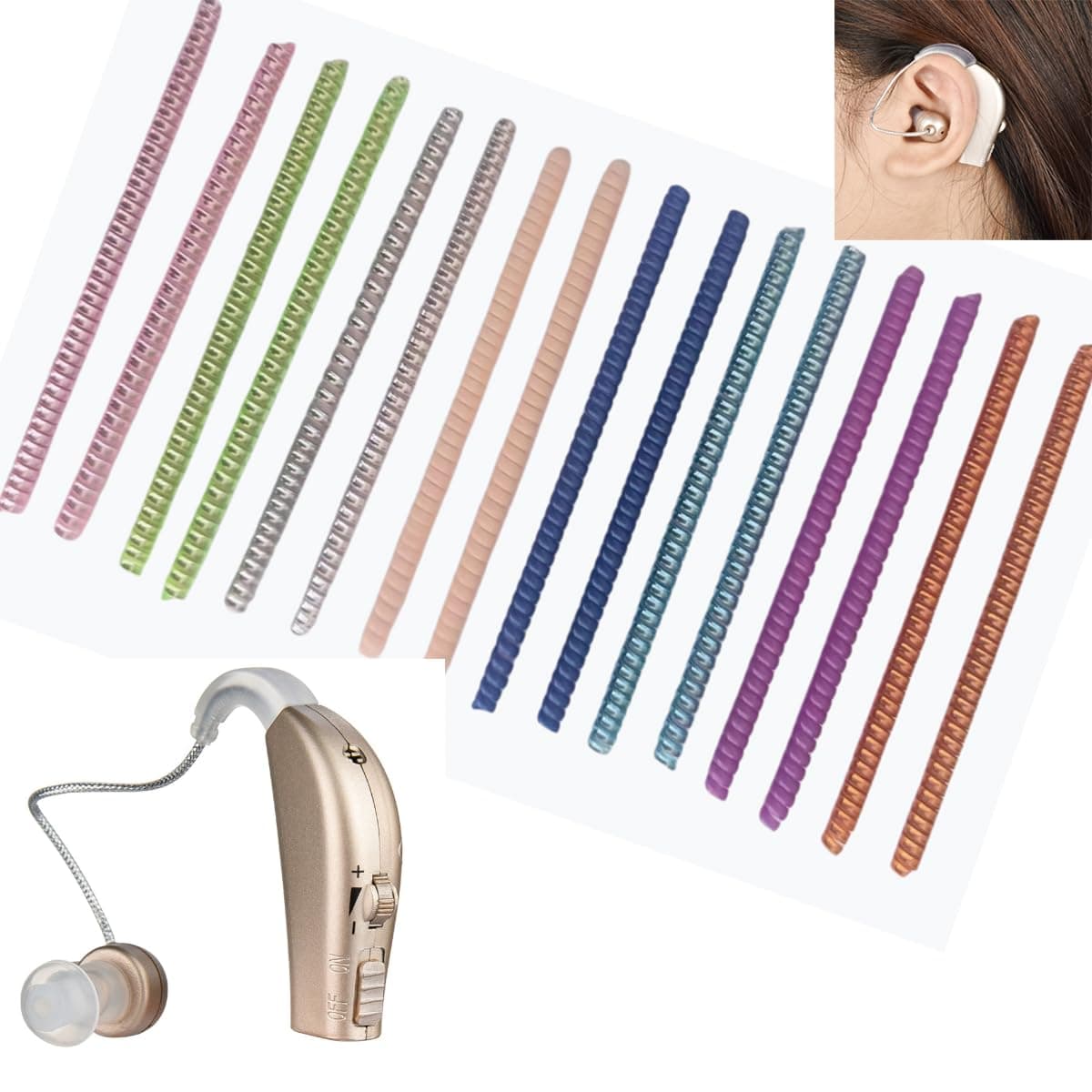 Cochlear Implant Cable Wrap - 16 Pcs Colorful Twist Protector for Hearing Aid Wires, Enhances Service Life and Beauty