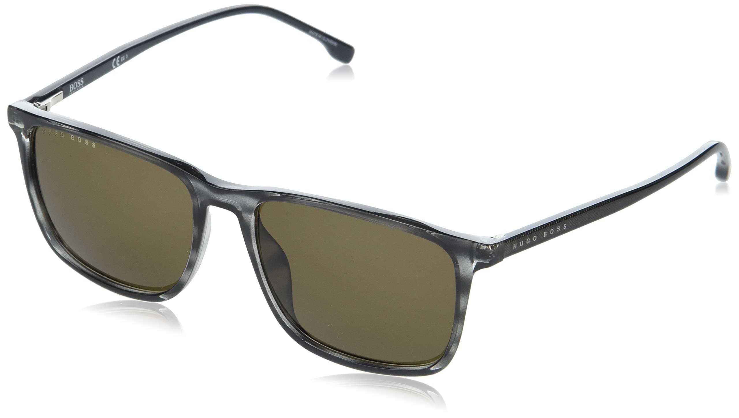 BOSS by Hugo Boss Men's BOSS 1046/S Rectangular Sunglasses, Grey Horn, 56mm, 17mm