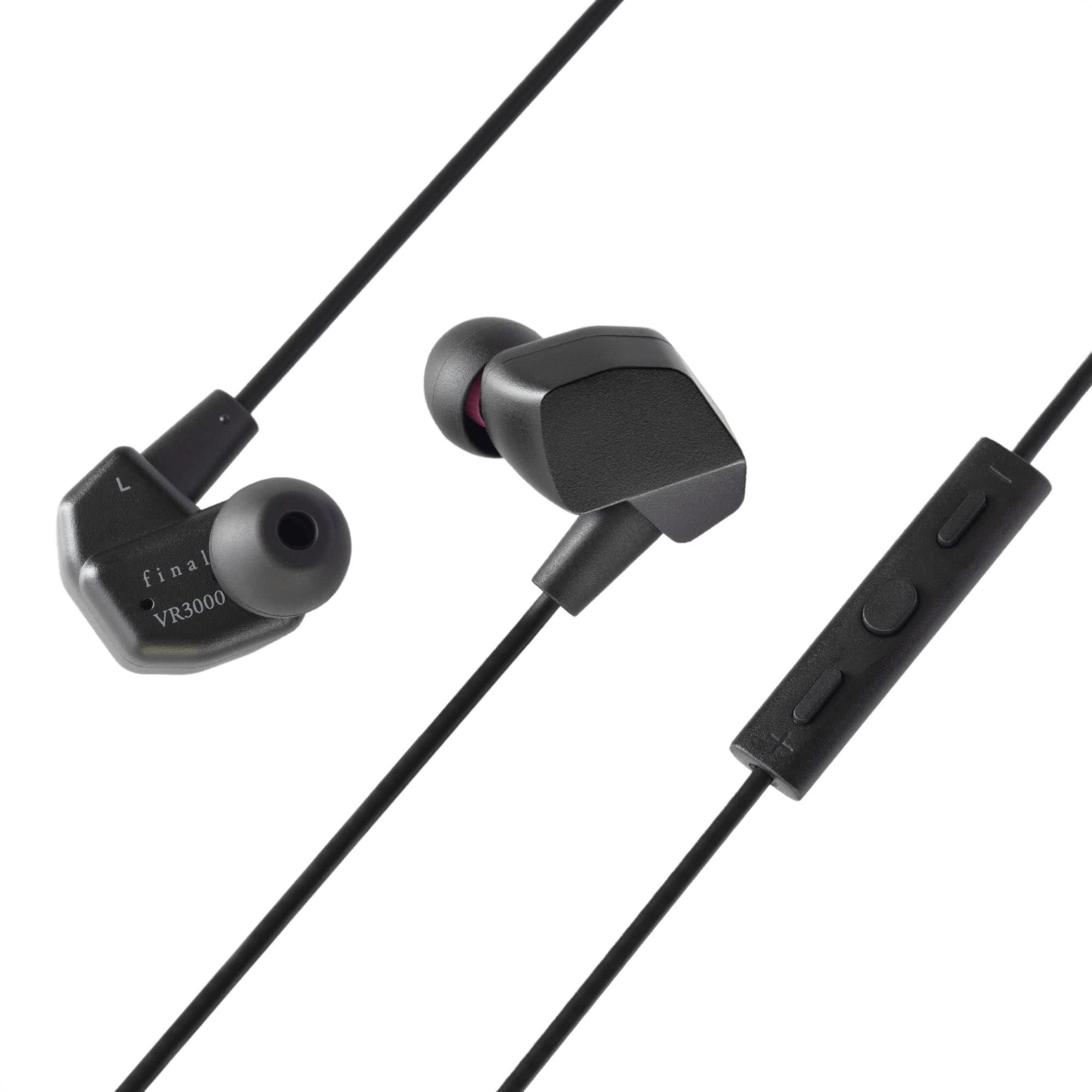 Final VR3000 Gaming Earphones for Immersive Spacious Experience - Open World Adventure, Virtual Reality & Spatial Environments - In-Line Microphone and Controls - Black