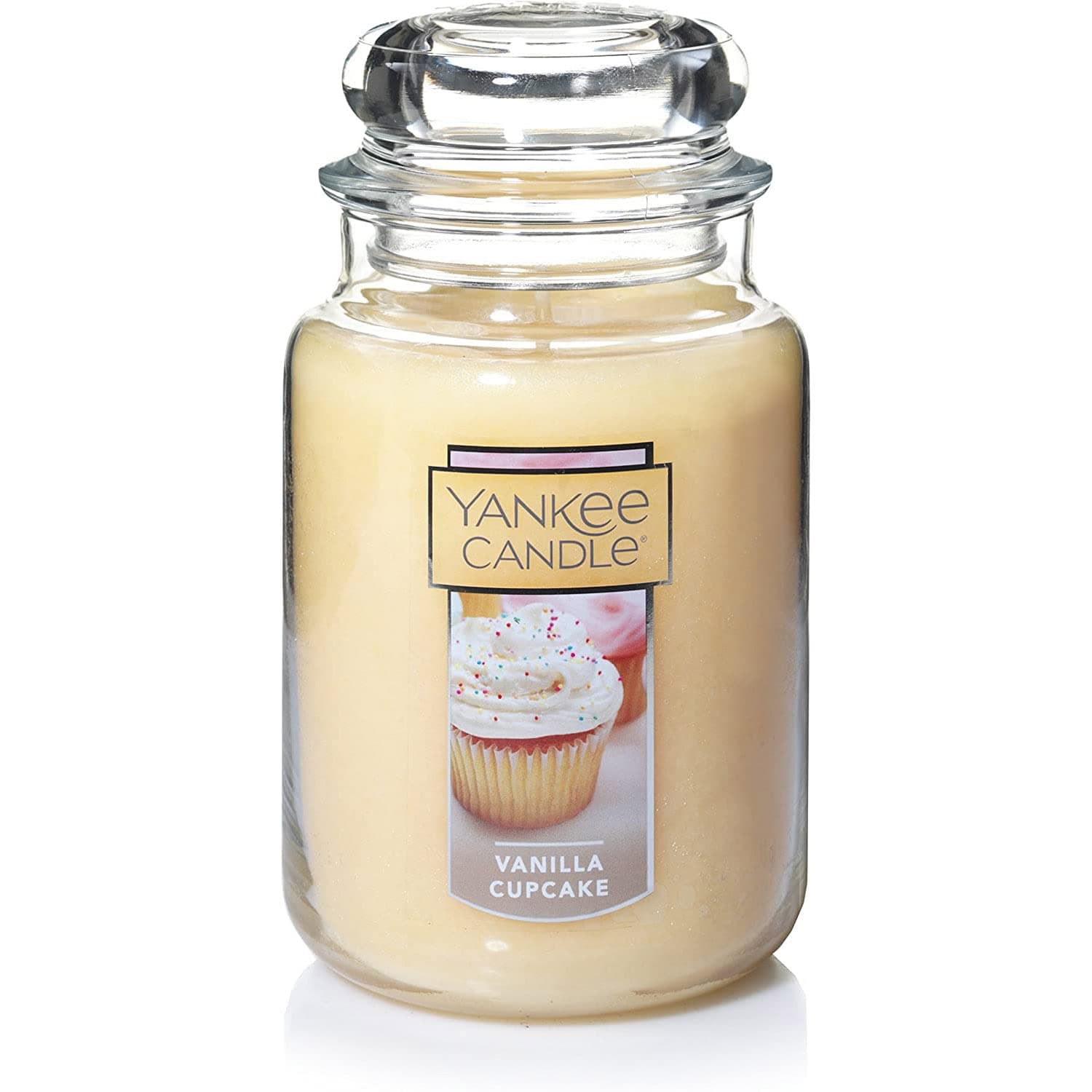 Yankee Candle Vanilla Cupcake Scented Classic 22oz Large Jar Single Wick Candle Over 110 Hours of Burn Time Ideal for Creating Relaxing Ambience