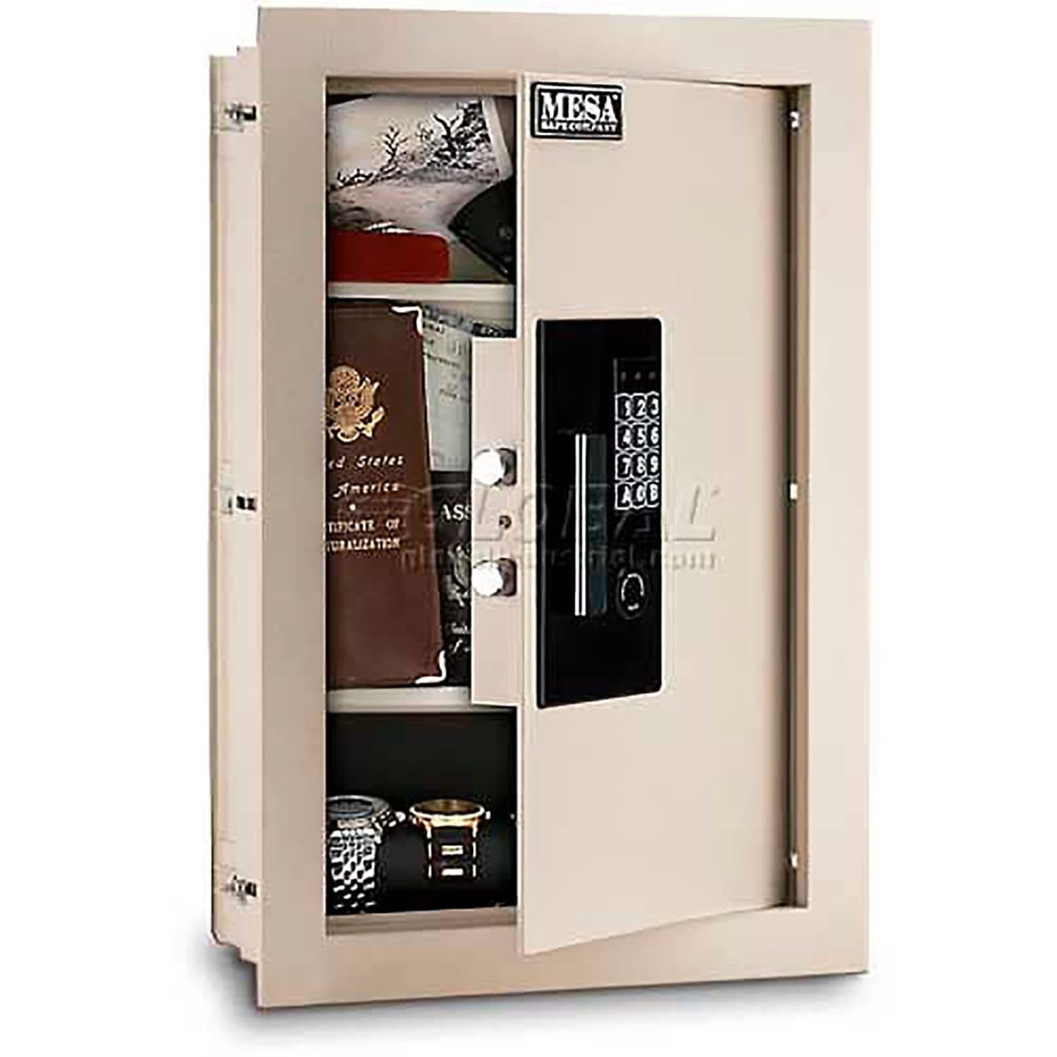 Mesa Safe Company Model MAWS2113E Electronic Wall Safe, Cream