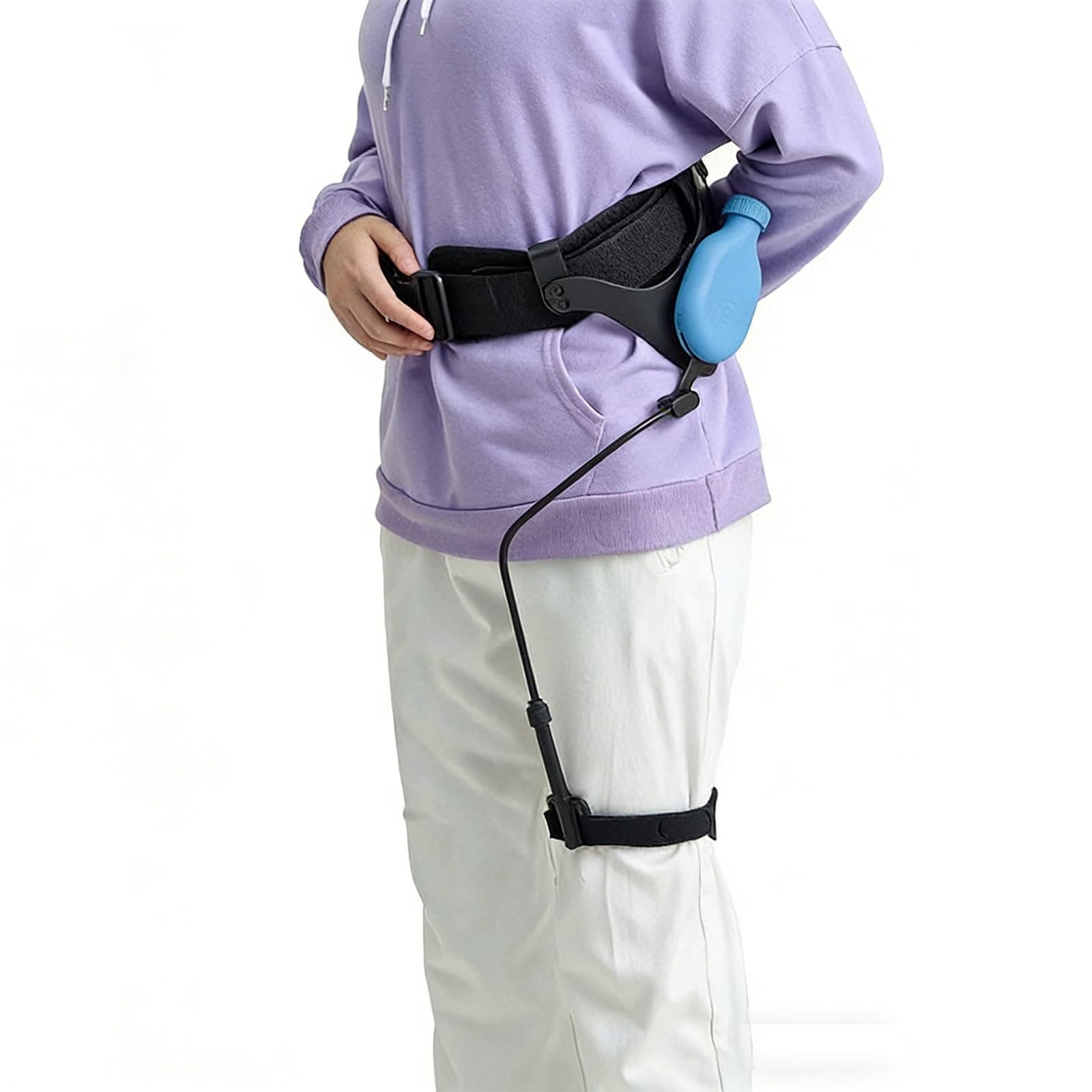 Wearable Bionic Exoskeleton Power Aid, 3 Levels Adjustable Exoskeleton Walking Devices, Walking Saves 30% of Effort, No Need to Charge for Assisted Mountaineering Long Hike(Blue,S-Left)