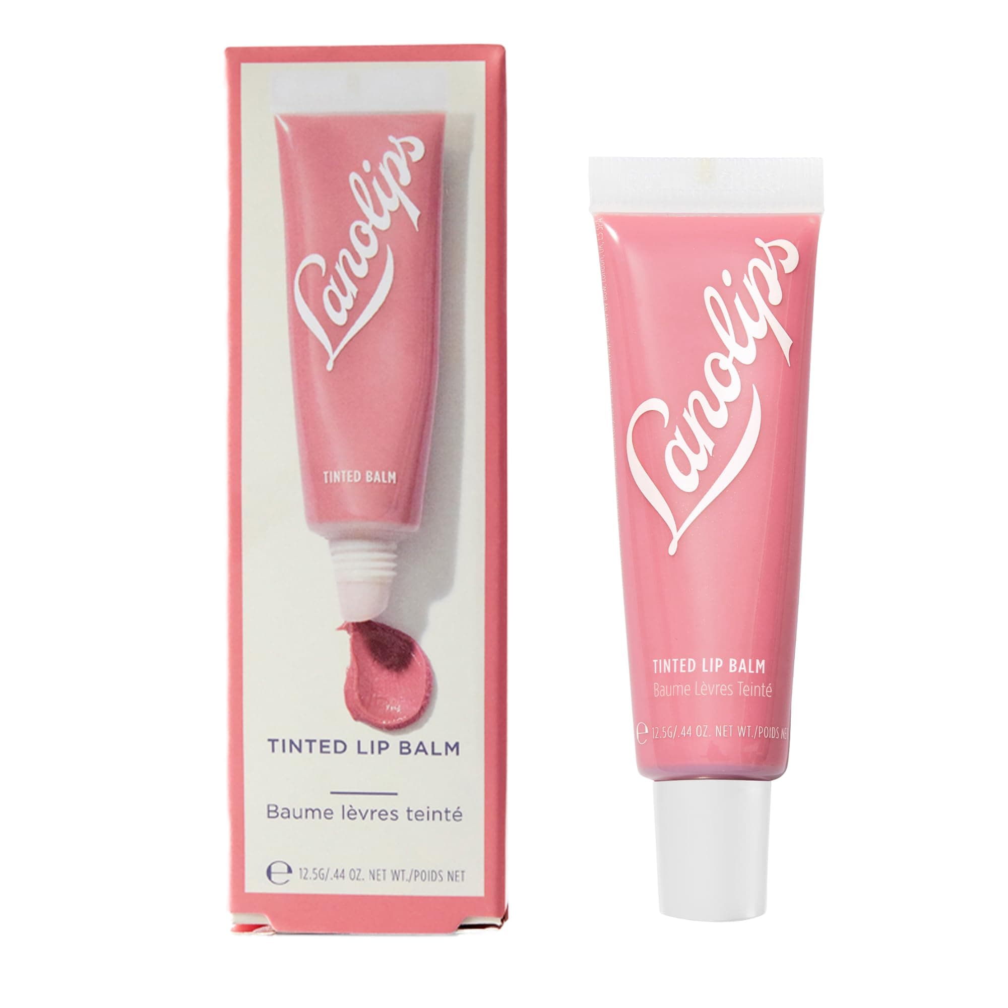 Tinted Lip Balm - Enriched with Lanolin Oil for Shine & Hydration - Hydrating Tinted Lip Gloss Tube - Rose (12.5g / 0.44oz)