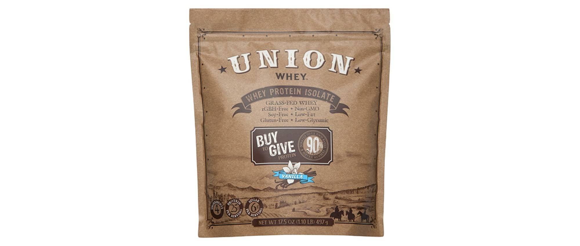 Union WHEY Grass-Fed Whey Protein Isolate, 1.1lb Bag (Vanilla) - 14 Servings - No Fillers, No Preservatives, Non-GMO, Soy-Free