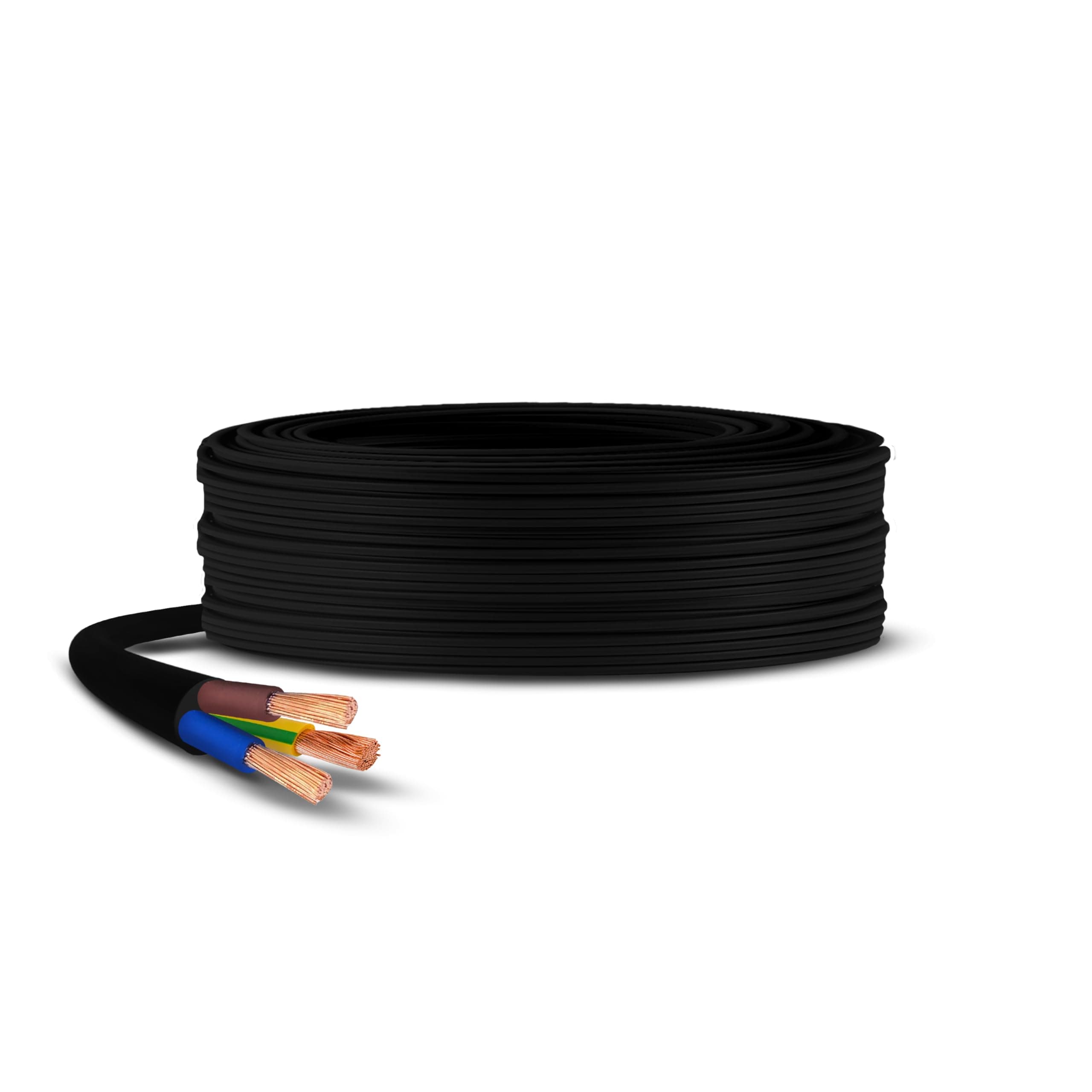 – 3 Core Black 3183Y Flexible PVC Electrical Mains Cable BASEC Approved, 1mm(3 Meter)