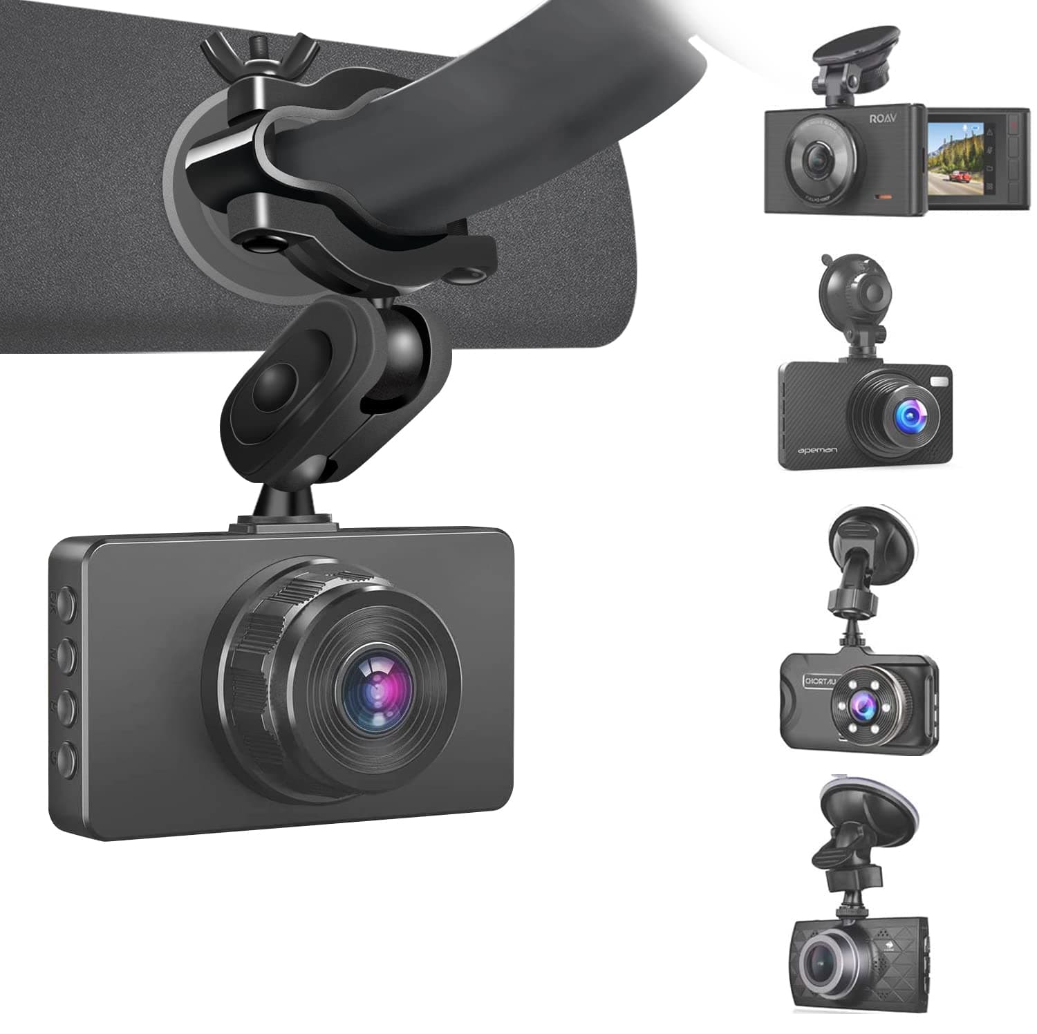S70 Dash Cam Mount, Mirror Dash Camera Mount Holder with 6pcs Joints for Rove APEMAN CHORTAU Roav Nexar iiwey YI Z-Edge Old Shark KDLINKS Crosstour Falcon Zero... Most Car Dash Cameras