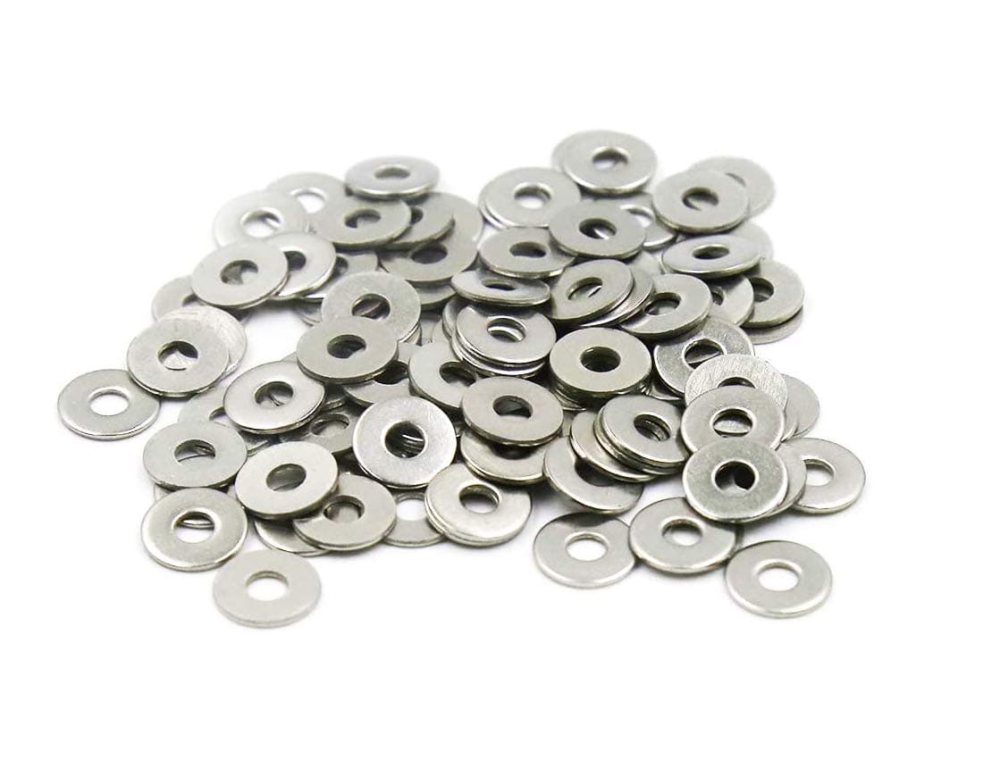 M4 Round Flat Washers 100Pcs, 12mm/0.47'' Outer Diameter, Stainless Steel Gaskets for Bolt Screw, Home Funiture Repair Fixing Fastening Hardware