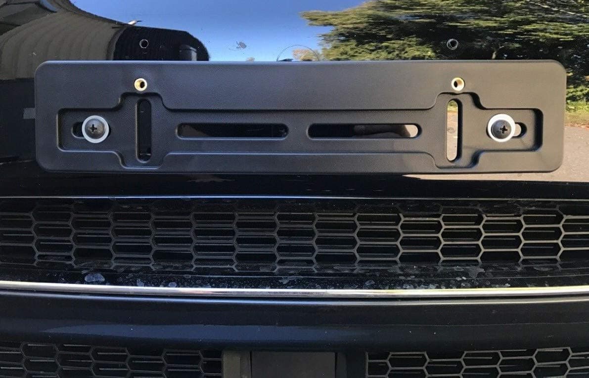 Front License Plate Tag Holder Mounting Mount Adapter Bumper Kit Bracket for AUTO CAR TRUCK VAN SUV GOLF CART Quantity Discount (9.45$ to 5.60$)(each with 6 Unique Screws+Wrench+2 Built In Nuts) (1)