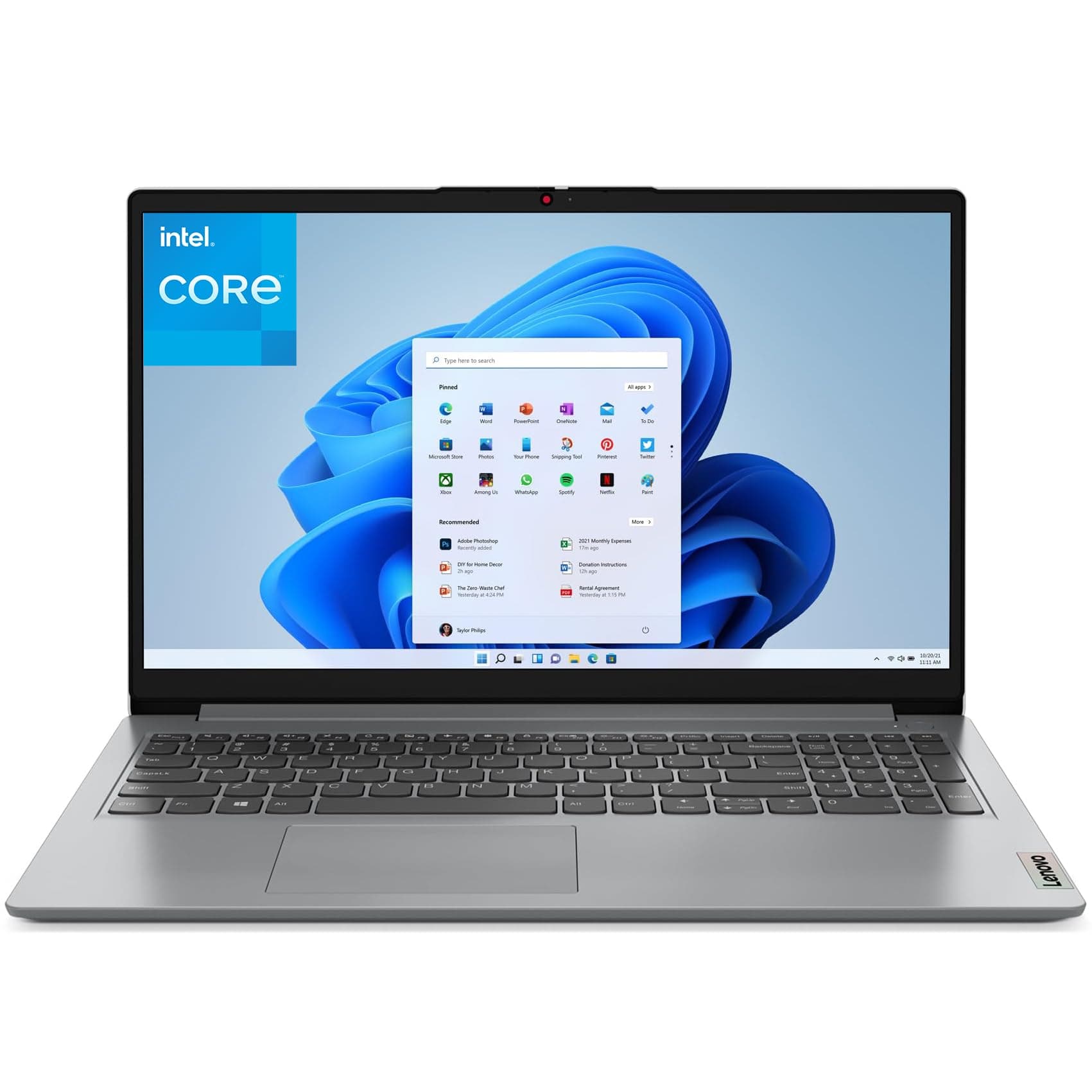 Lenovo 2026 Laptop Computers for Student, 15.6" FHD, Intel N4000 Processor, Copilot AI, 8GB DDR4 RAM, 128GB PCIe SSD, WiFi6, Type-C, Webcam, Numeric Keypad, Long Battery, Portable Design, Cloud Grey