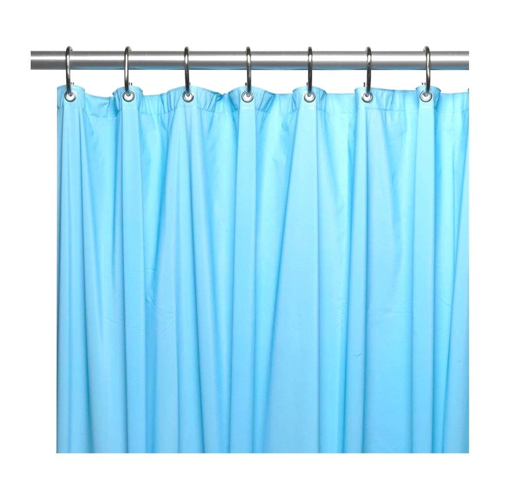 Heavy Duty Magnetized Shower Curtain Liner (Light Blue)