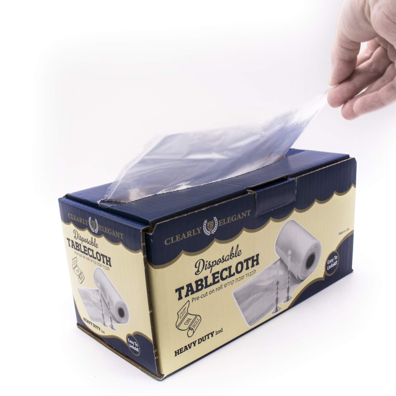 Clear Disposable Plastic Table Covers, Pack of 16 Tablecloths, Each Measures 68" x 108", Fits 8 Feet Rectangle Table, Clear