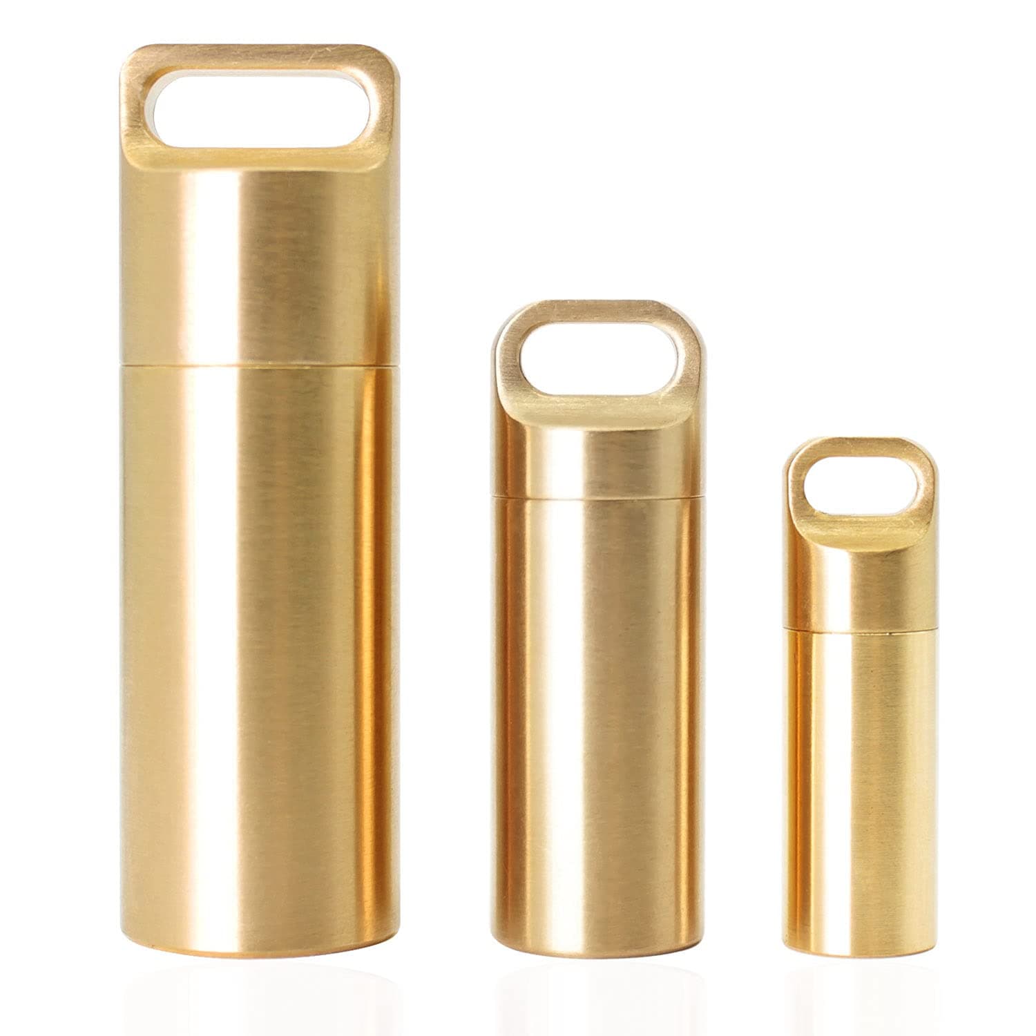 3 PCS Brass keychain pill holder