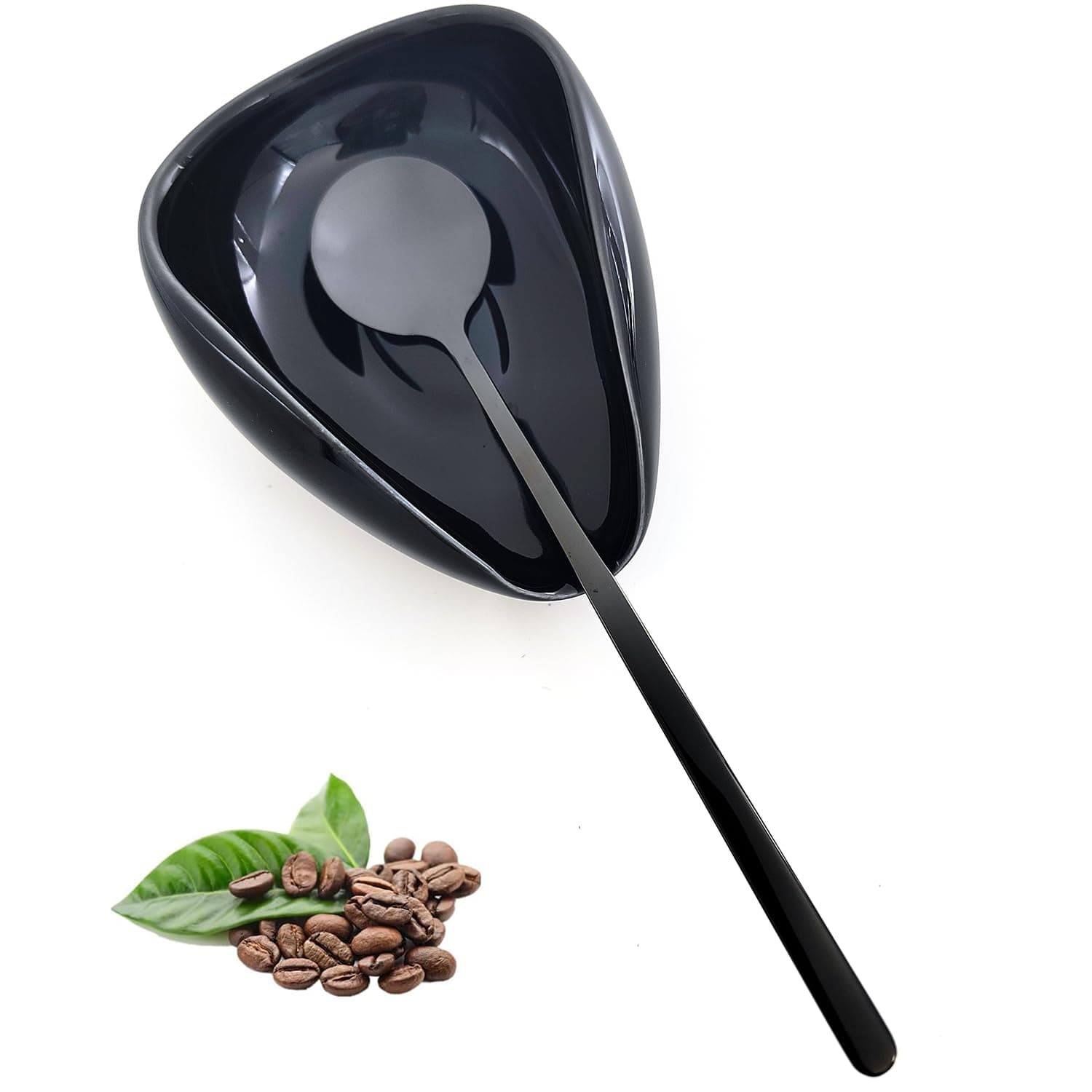 Ture Small Mini Ceramic Spoon Rest: Coffee Teaspoon & Bar Spoon Holder Kit, Black & Black (sic) - Coffee Bar Accessories