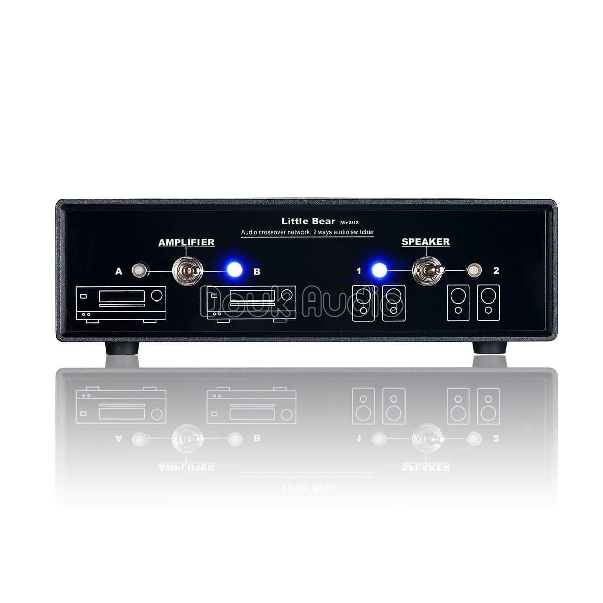 Nobsound Little Bear Audio Crossover Network Stereo 2-Way Amplifier/Speaker Switcher Passive Selector (MC202)