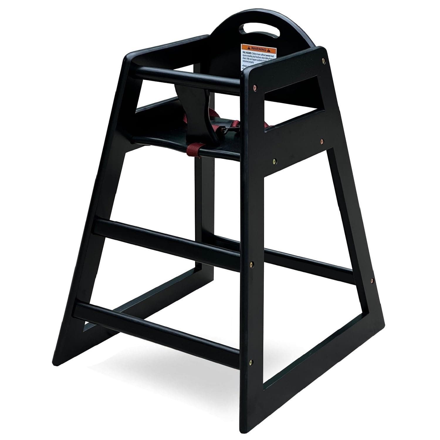 LA Baby Commercial Grade Stack-Able Solid Wood High Chair for Restaurant & Home Use - Black