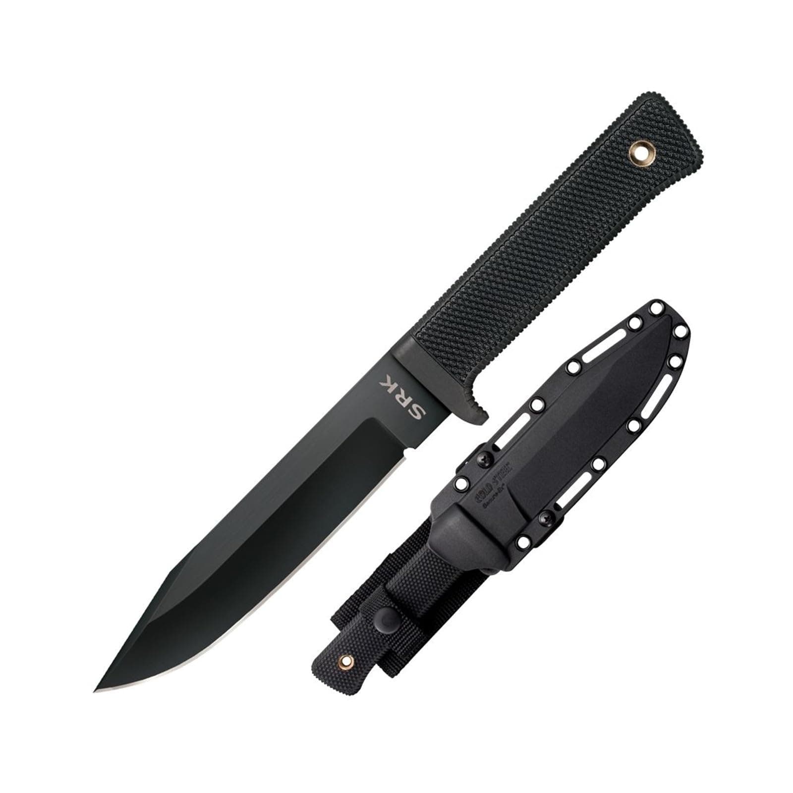 COLD STEEL SRK 6" SK-5 Clip Point Razor-Sharp Blade 4.75" Durable Kray-Ex Handle Tactical Fixed Blade Knife w/Secure-Ex Sheath
