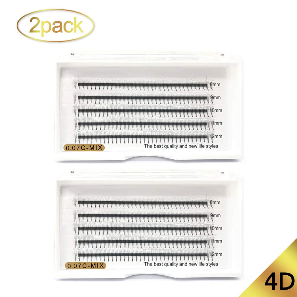 Obeya 2 Sets Individual Cluster Eyelash Extensions Soft False Cluster Eyelashes 0.07 C Curl 2D 3D 4D 5D 6D 8D Volume Lash Extensions (EL-DM-4D-2)