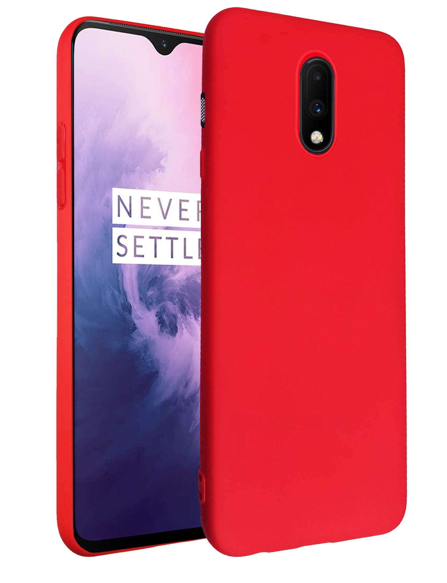 Febelo Matte Finished Soft Back Cover for One Plus 7 / OnePlus 7 - Matte Red
