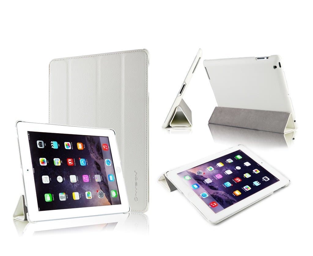 Invision® iPad 2 iPad 3 & iPad 4 Smart Case Cover, Superior Design Features, Magnetic Auto Wake/Sleep Function, Quality PU Leather, Recommended by"Which?" Magazine (iPad 2 3 4 White)