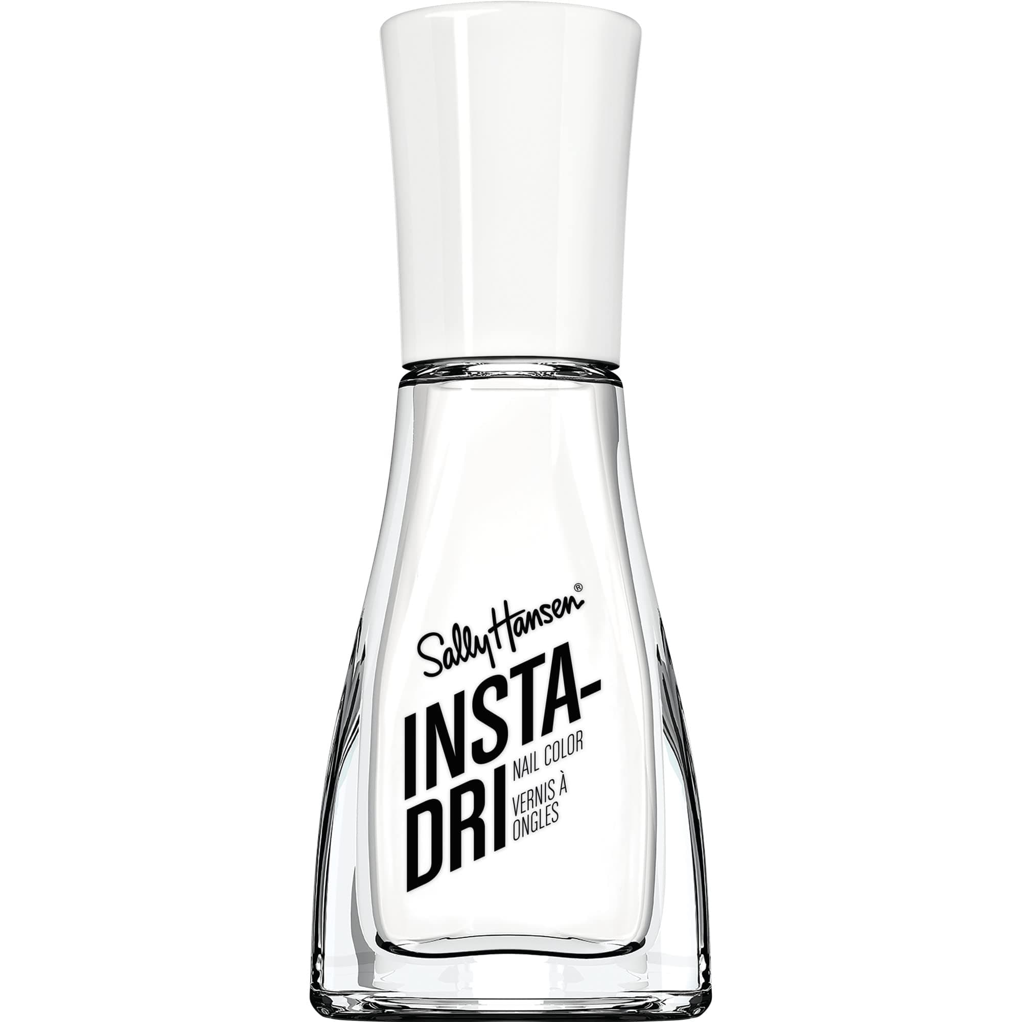Sally Hansen Insta-Dri, White On Time, Quick Dry, Long Lasting, Semi Opaque, Shiny White Nail Polish