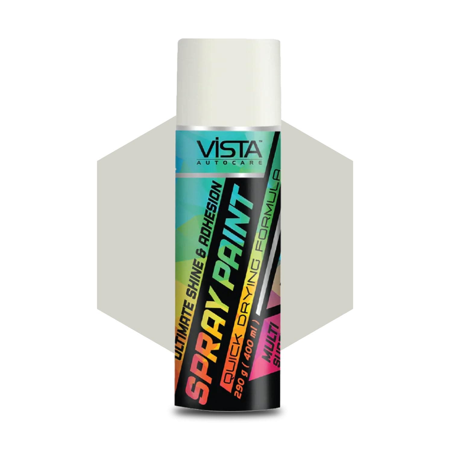 vista auto Spray Paint Pearl White 400 ml (290 g)| Quick Drying finish for Metal, Wood, Walls | Acrylic SprayPaints