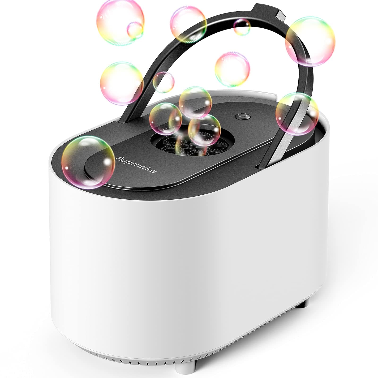 Aupmeka Bubble Machine for Kids Party Automatically 3500+ Bubbles per Minute Professional, Portable, Battery Powered, Durable, High Output Stage, Birthday, Wedding. Indoor Outdoor Update (White)