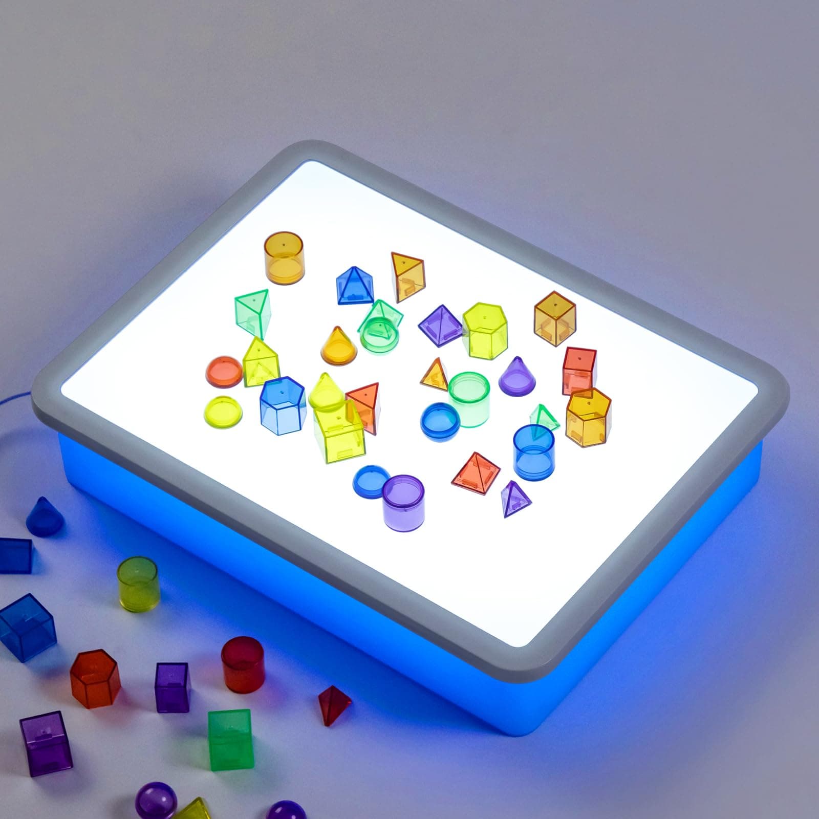 Bright LED Light Box - Light Table for Kids, Color & Light Discovery, Artistic Exploration and Creative Play (Blue,Lightbox Only)