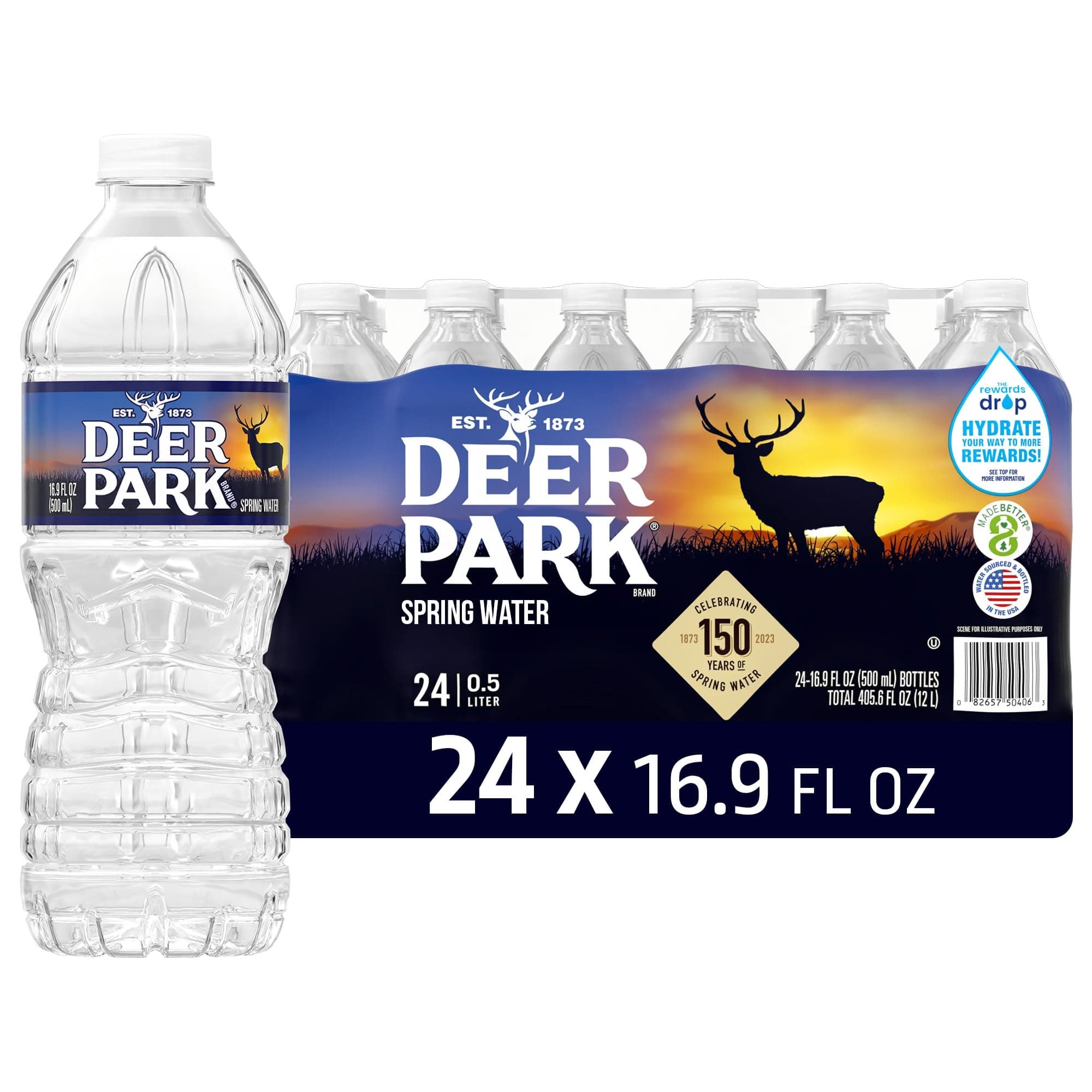 Deer Park Spring Water, 24 Pack – Crisp Refreshing Taste – 16.9 Fl Oz