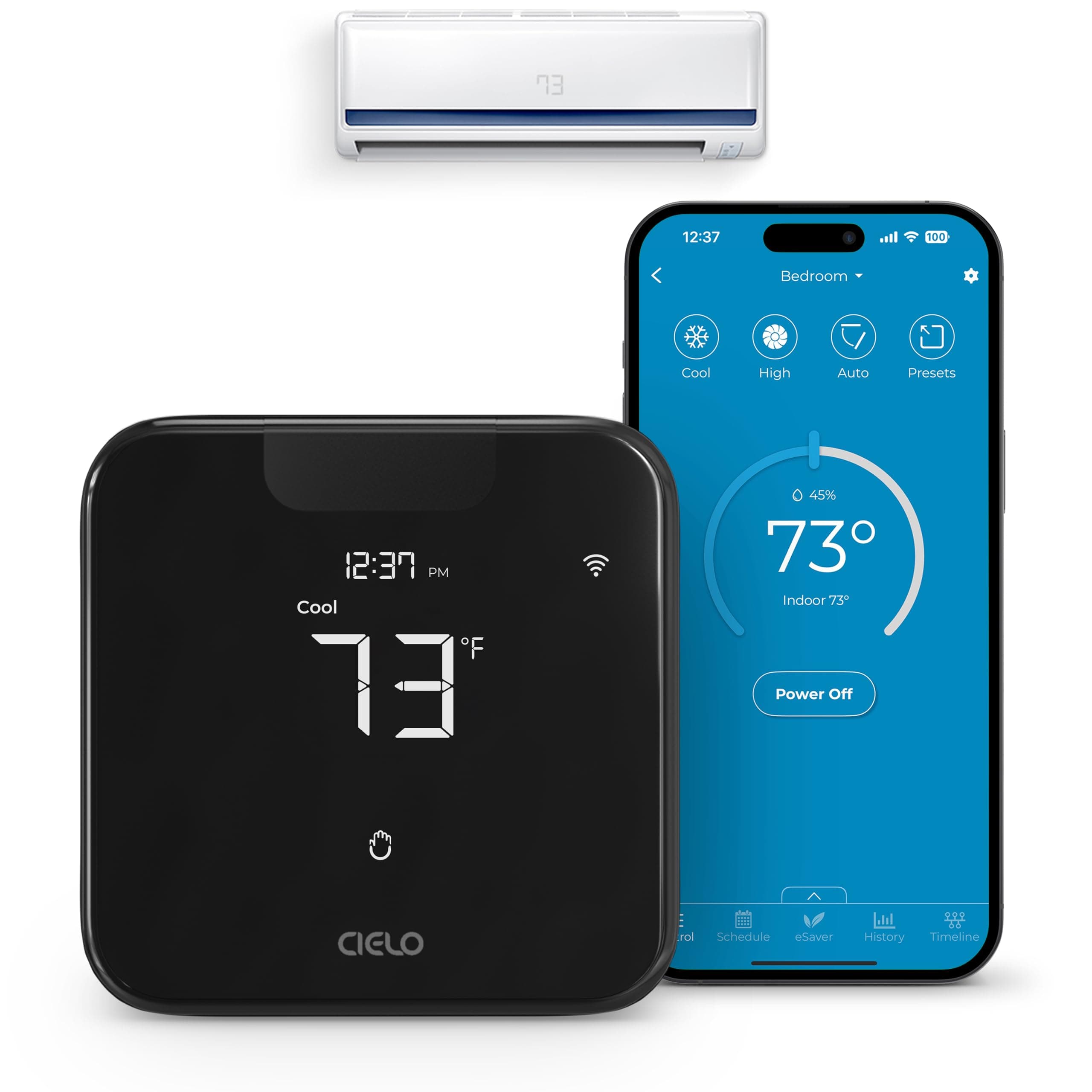Max | Smart AC Controller, WiFi Thermostat for Mini Split, Windows, Portable ACS/Heat Pumps | Artificial Intelligence Based Technology | Free App, No Subscription, Alexa,