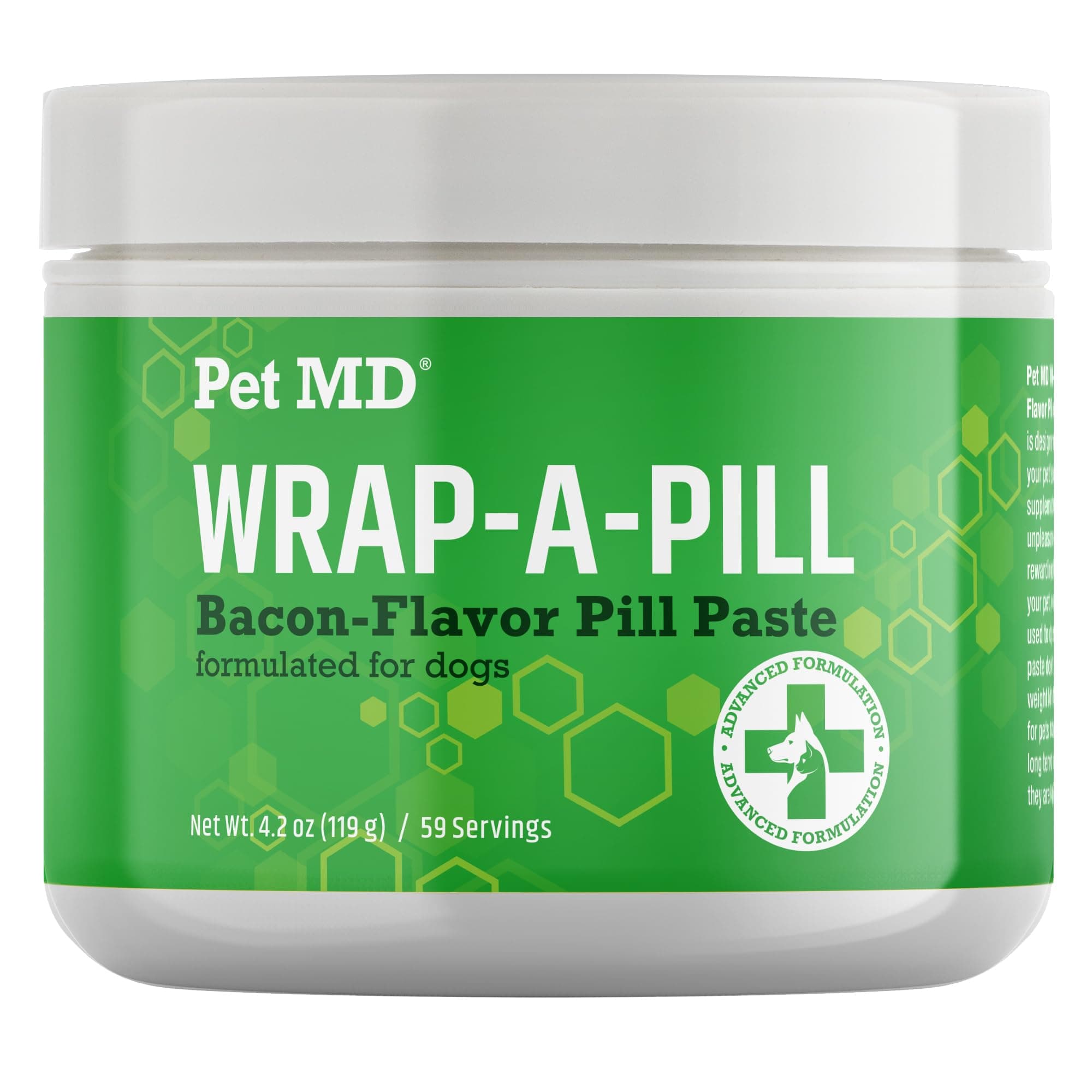 Pet MD Wrap A Pill Bacon Flavor Pill Paste for Dogs - Create a Pocket to Hide Pills and Medication - 59 Servings