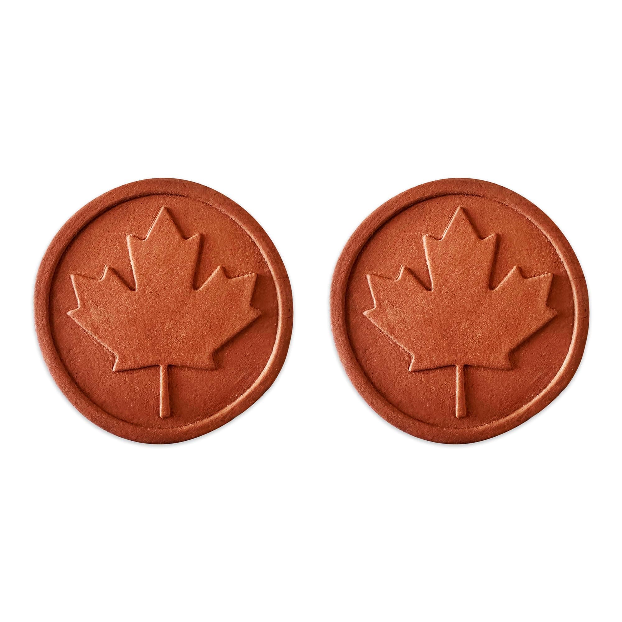 Fox Run Terracotta Brown Sugar Keeper and Saver, Maple Leaf, Set of 2