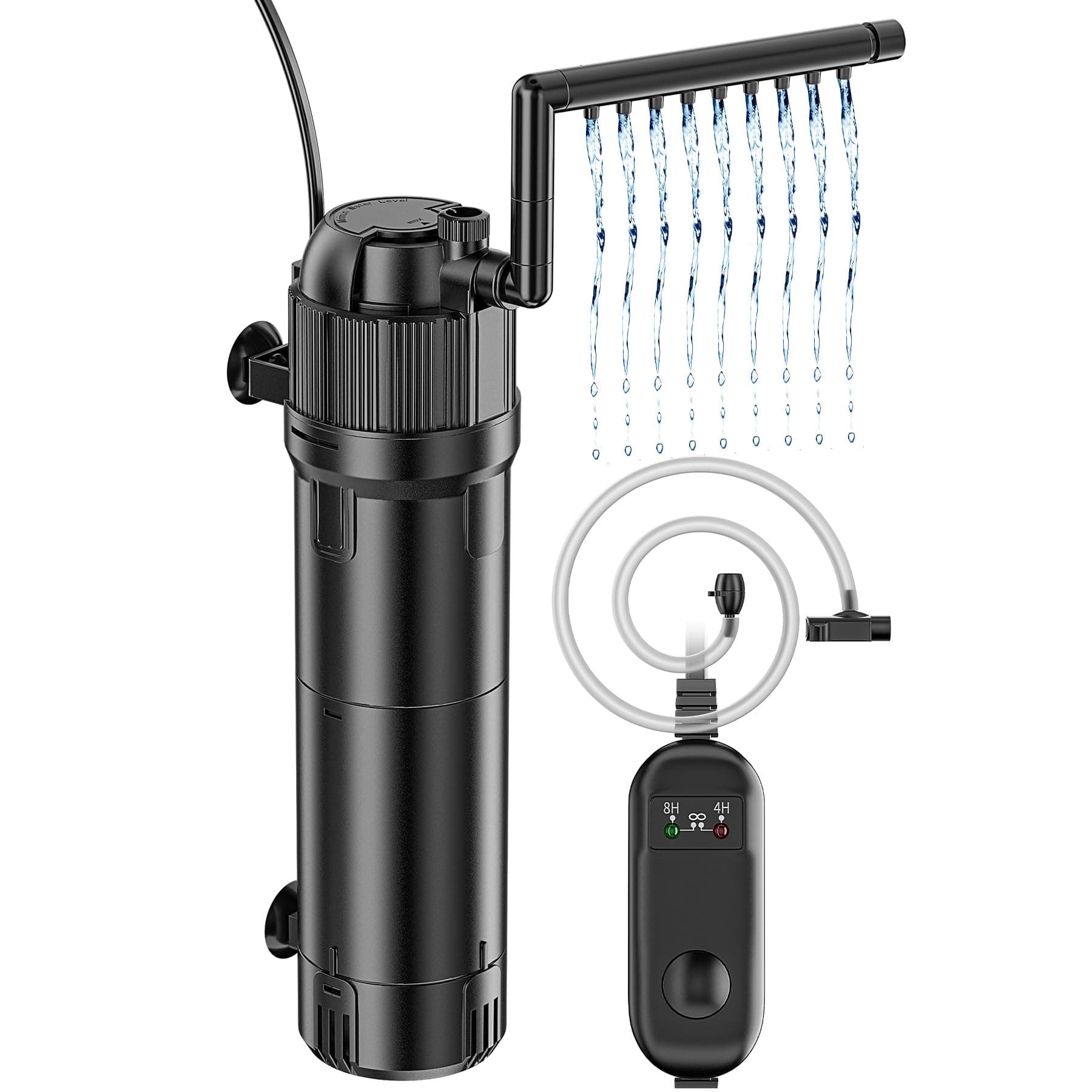 Forever Speed 5-in-1 Internal Fish Tank Filter with UV 8 Watt, aquarium filter pump adjustable flow rate 800L/h for 100-300L aquariumsRecycled Claim Standard 100