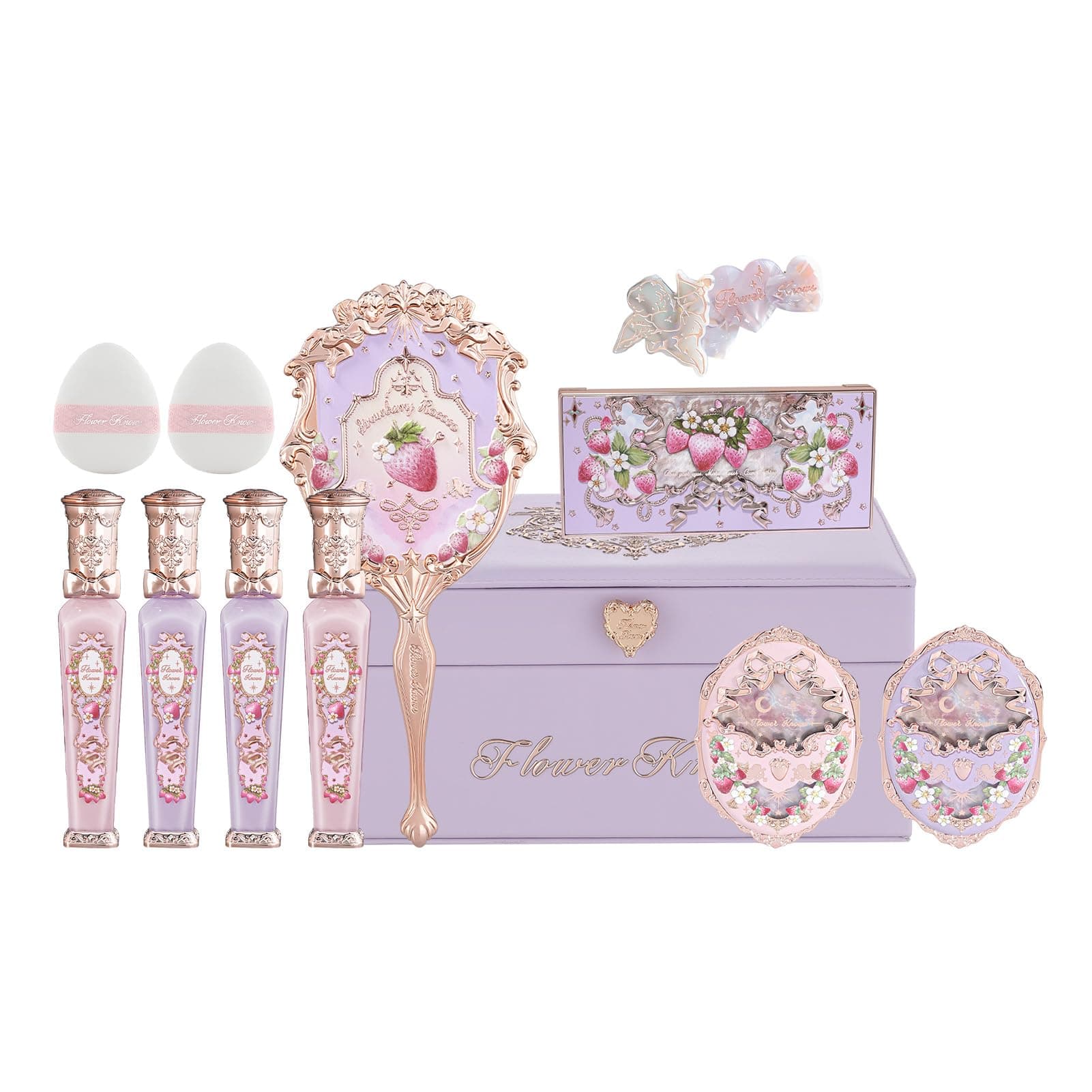 Flower Knows Violet Strawberry Rococo All-In Gift Set,12-Piece Makeup Box,All in One Full Cosmetics Makeup Kit,Perfect Anniversary Valentine Birthday Make Up Set Gift