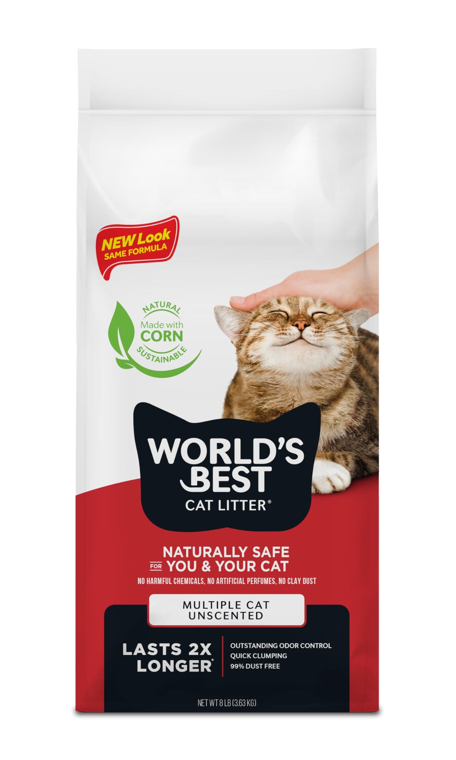 World's Best Cat Litter, Clumping/Multi Cat, 8-Pound
