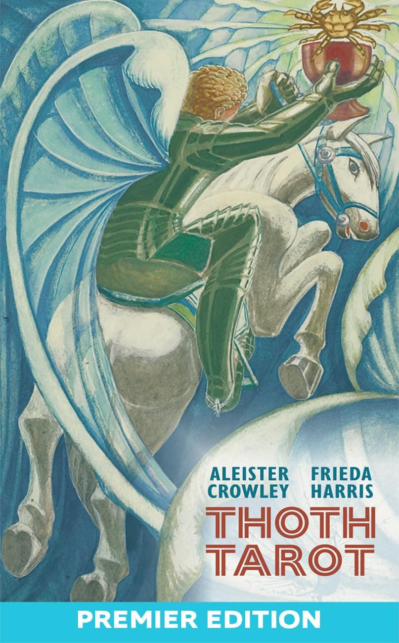 Crowley Thoth Tarot (Premier Edition - Small): Premier Edition with Small 78-Card Crowley Thoth Tarot Deck by Aleister Crowley, Painted by Lady Frieda Harris, Astrological & Qabalistic Symbolism, Includes Booklet & Full-Color Spread Sheet