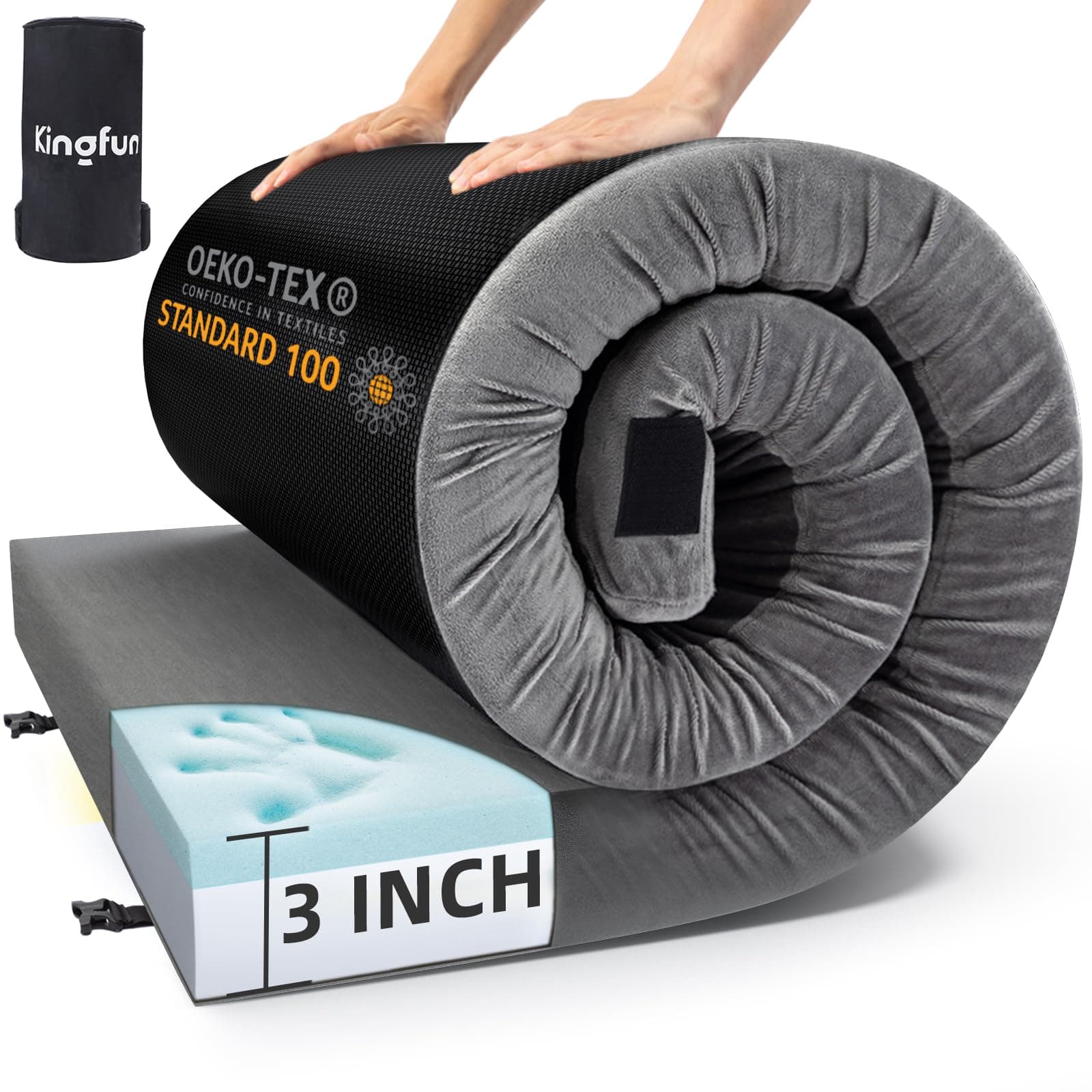 Sleeping Pad for Adults, Comfortable Thick Floor Sleeping Mats for Car Truck Tent with Removable Travel Bag