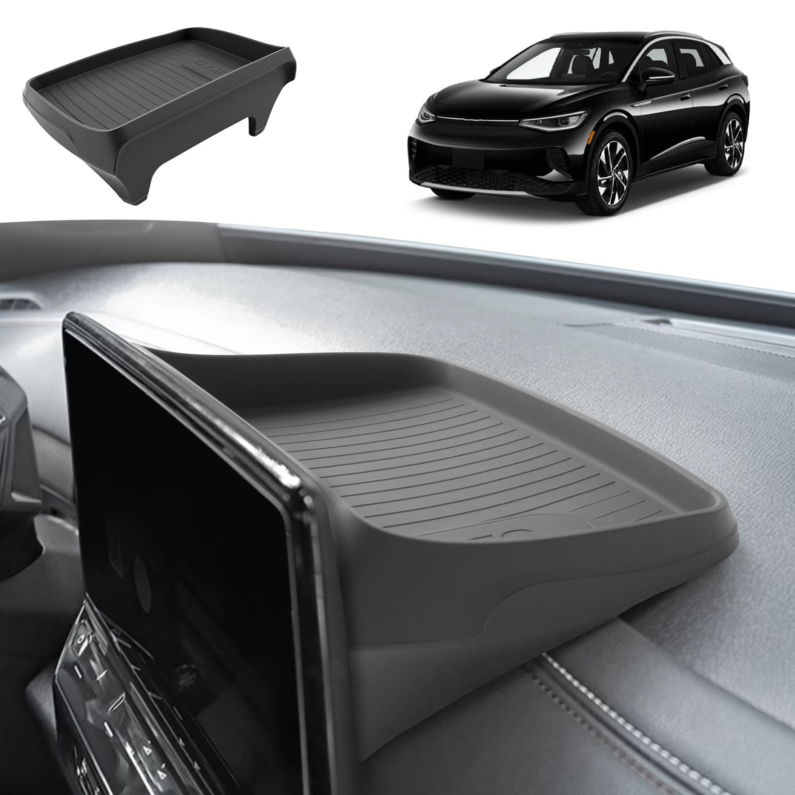 ECOZEN 2025 Audi Q5 Dash Console Organizer - Behind Screen Organizer For 2021-2025 Audi Q5/Q5L/A5/S5 & 2020-2025 Audi A4L/A4/S4 & 2020-2025 VW ID.4 Accessories Silicone Dashboard Storage